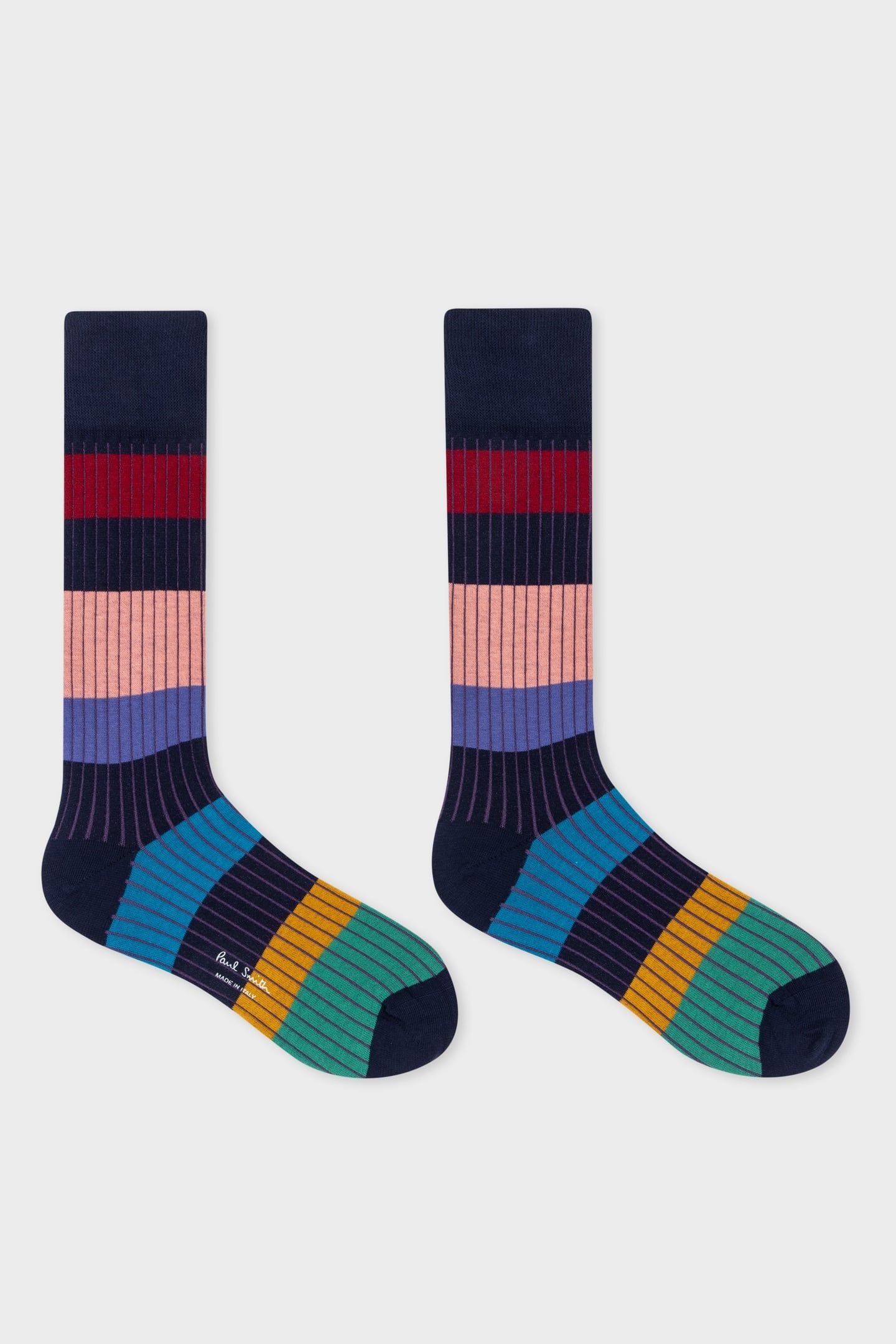 MEN SOCK ERROL STRIPE NAVY 1