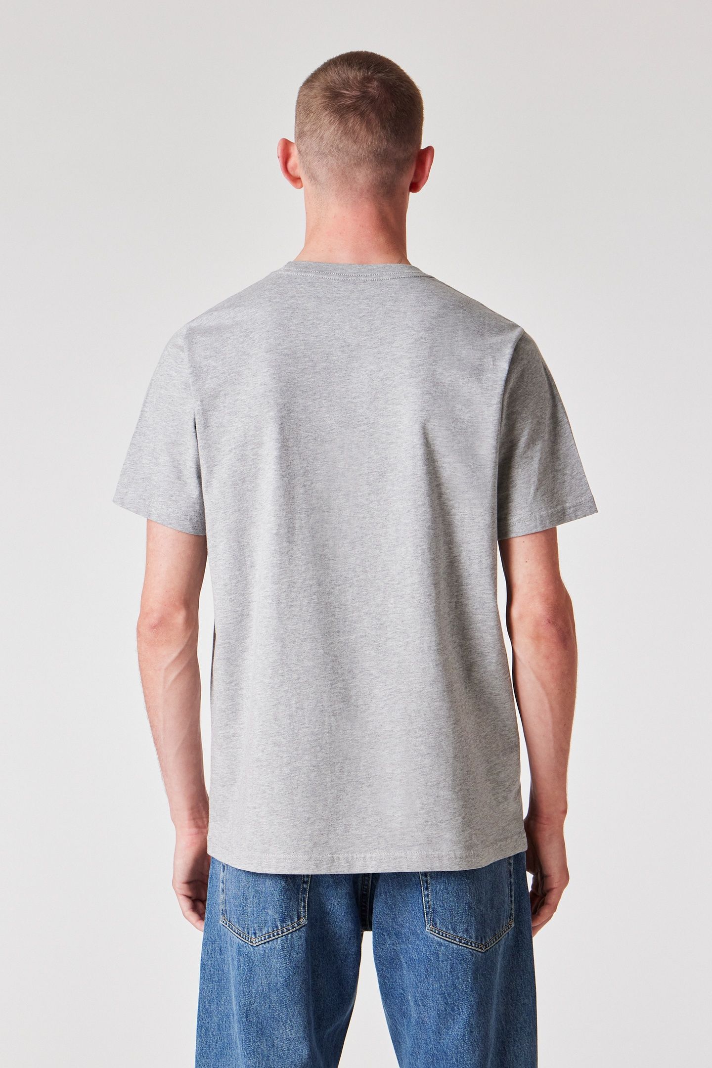MENS REG FIT SS T SHIRT ZEBRA PUFF GREY MELANGE 3