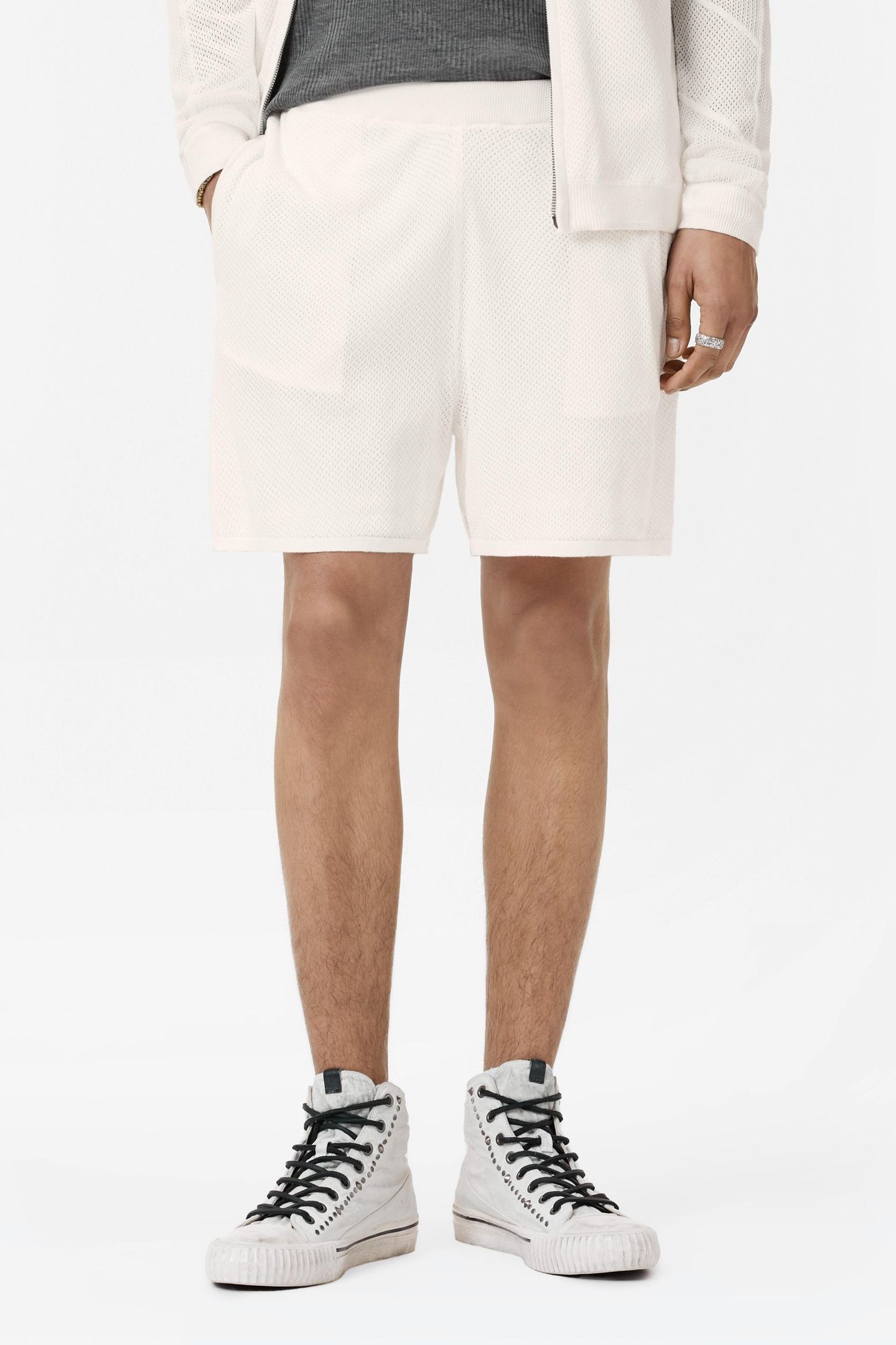 MARVIN MESH SWEATER SHORTS WHITE 1