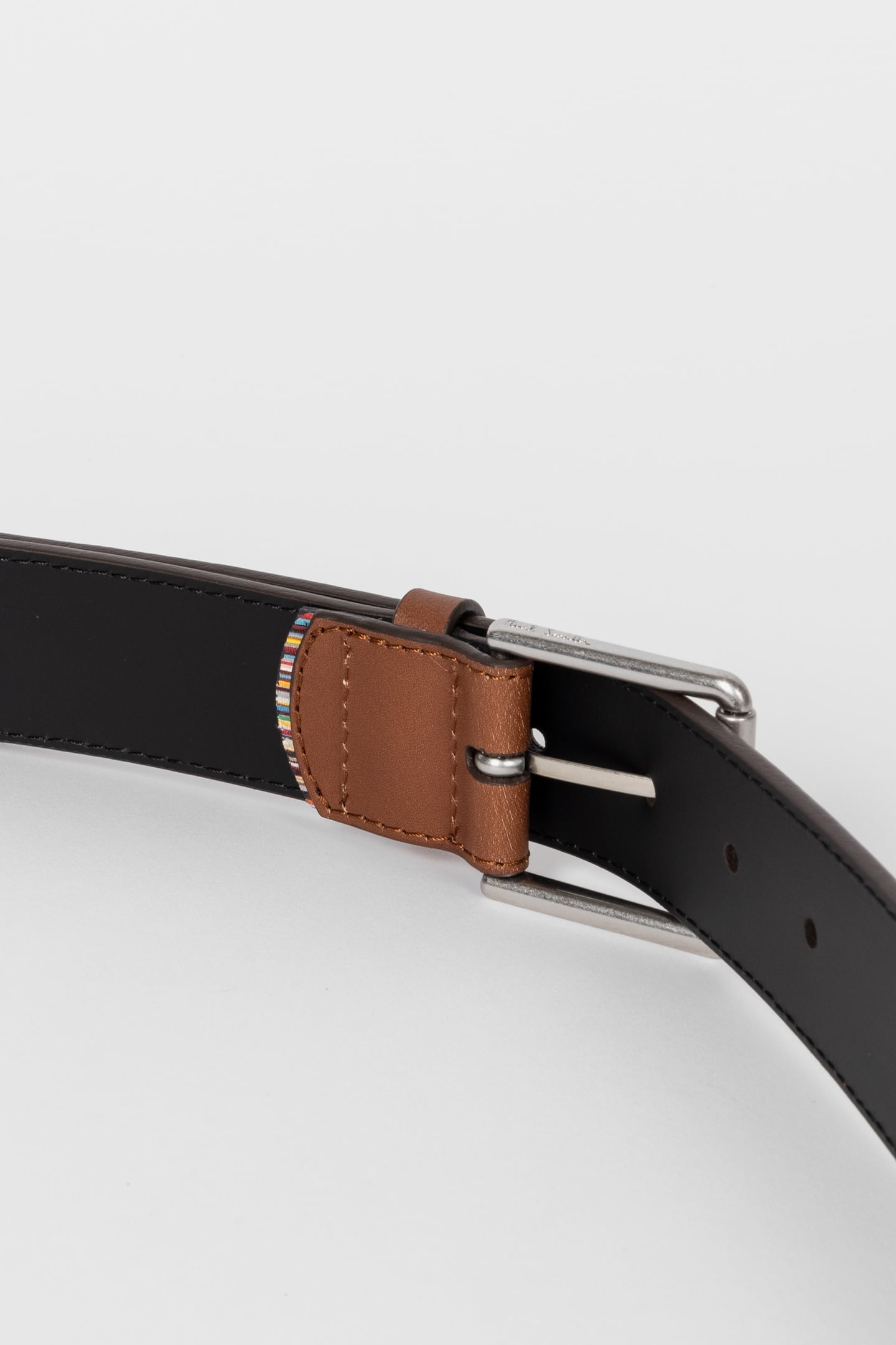 MEN BELT STRIPE CORNER BROWN 4