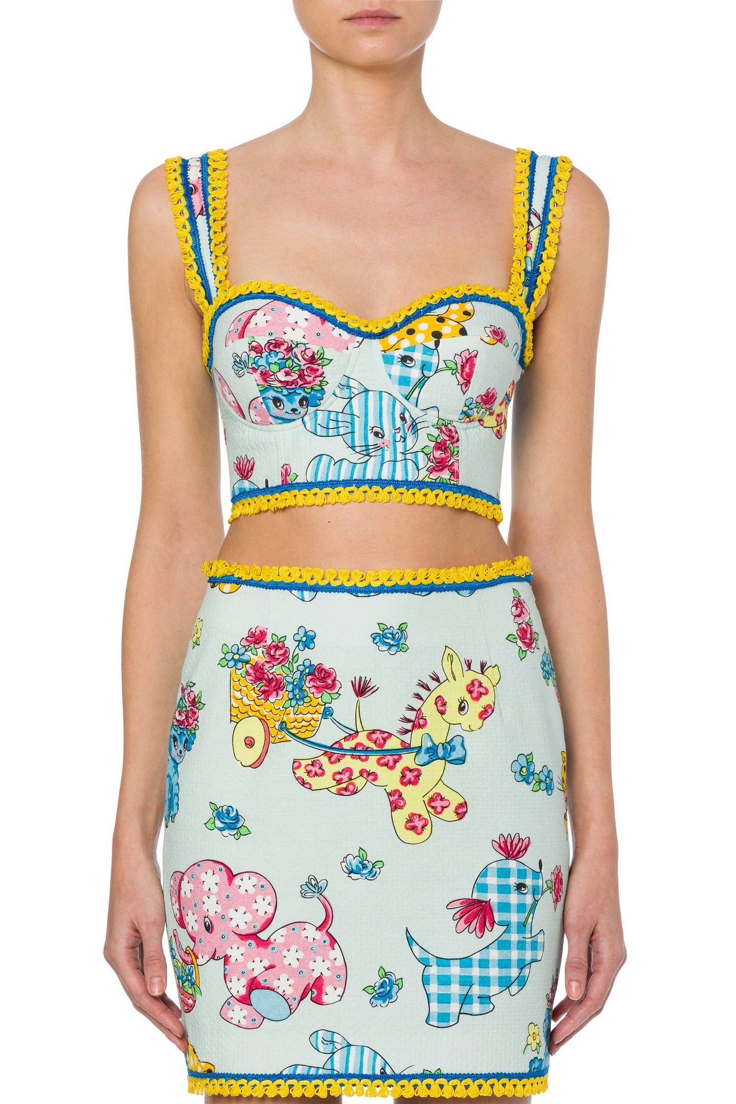 CALICO ANIMALS PIQUÉ BRALETTE BLUE 1