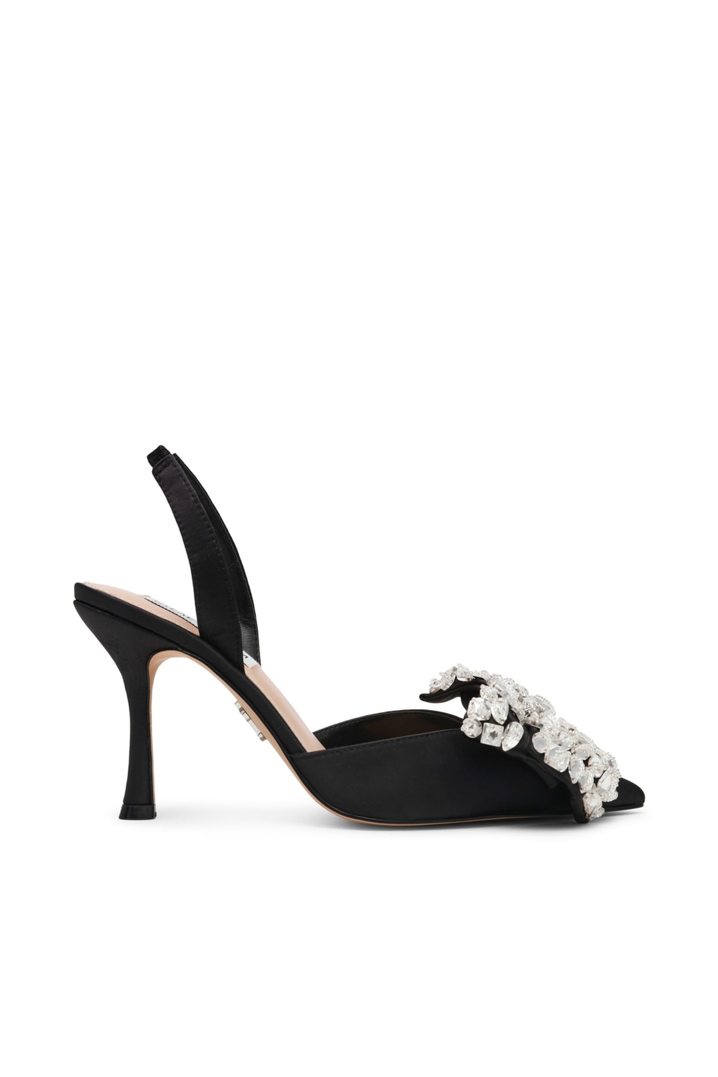 LOVIE PUMPS BLACK SATIN 1