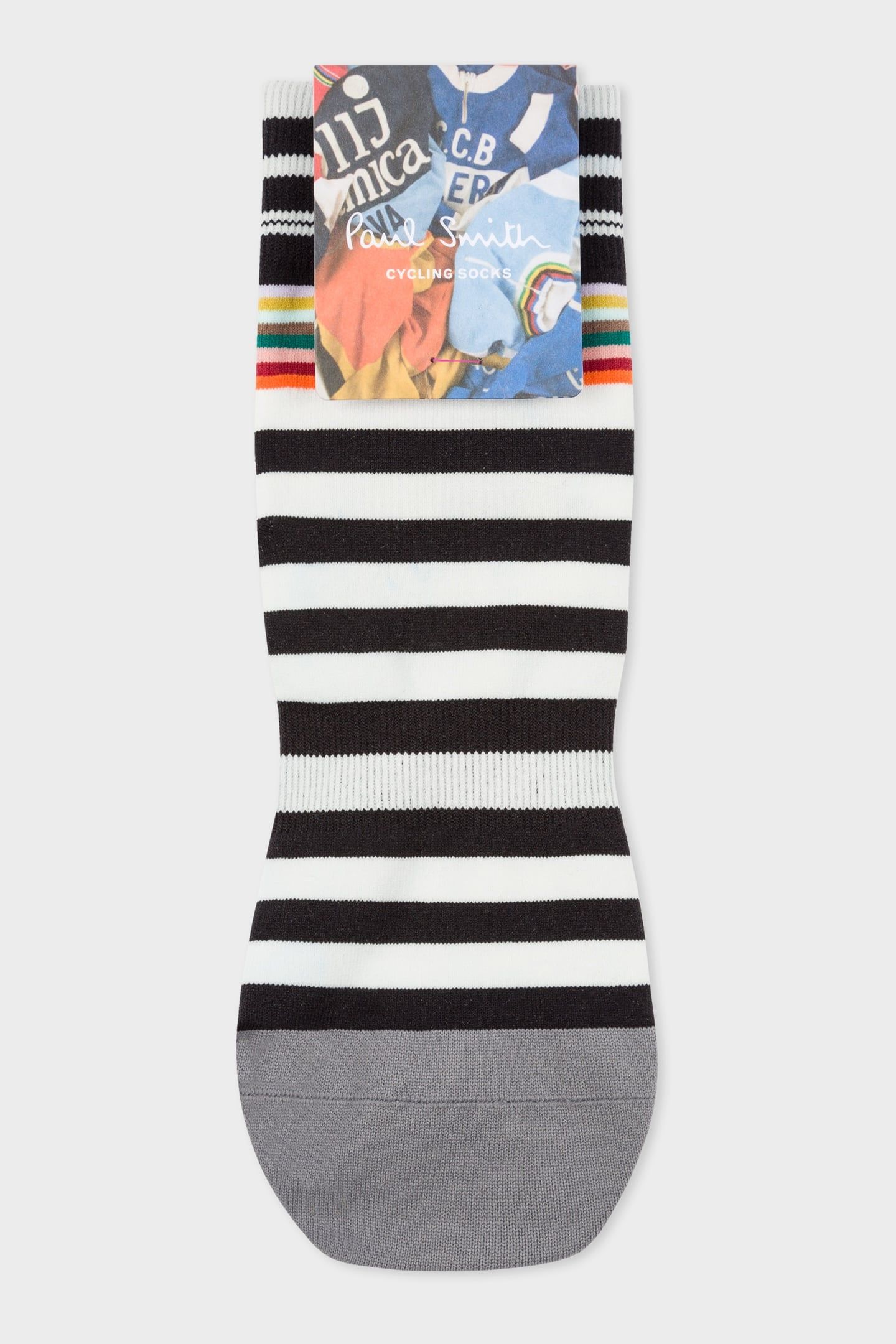 MEN CYCLE SOCK TWO STRP BLACK 2