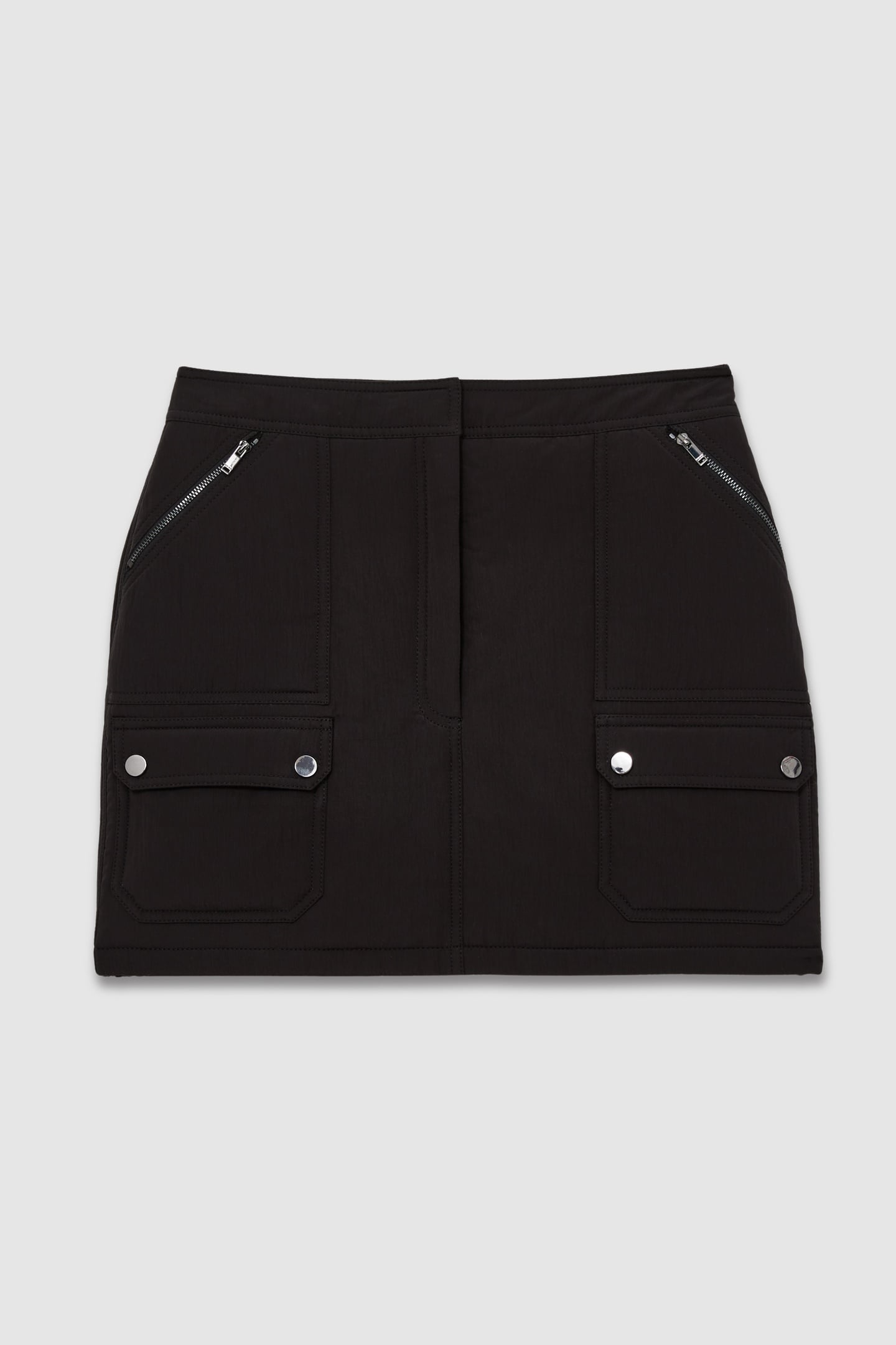 QUILTED MINI SKIRT BLACK 4