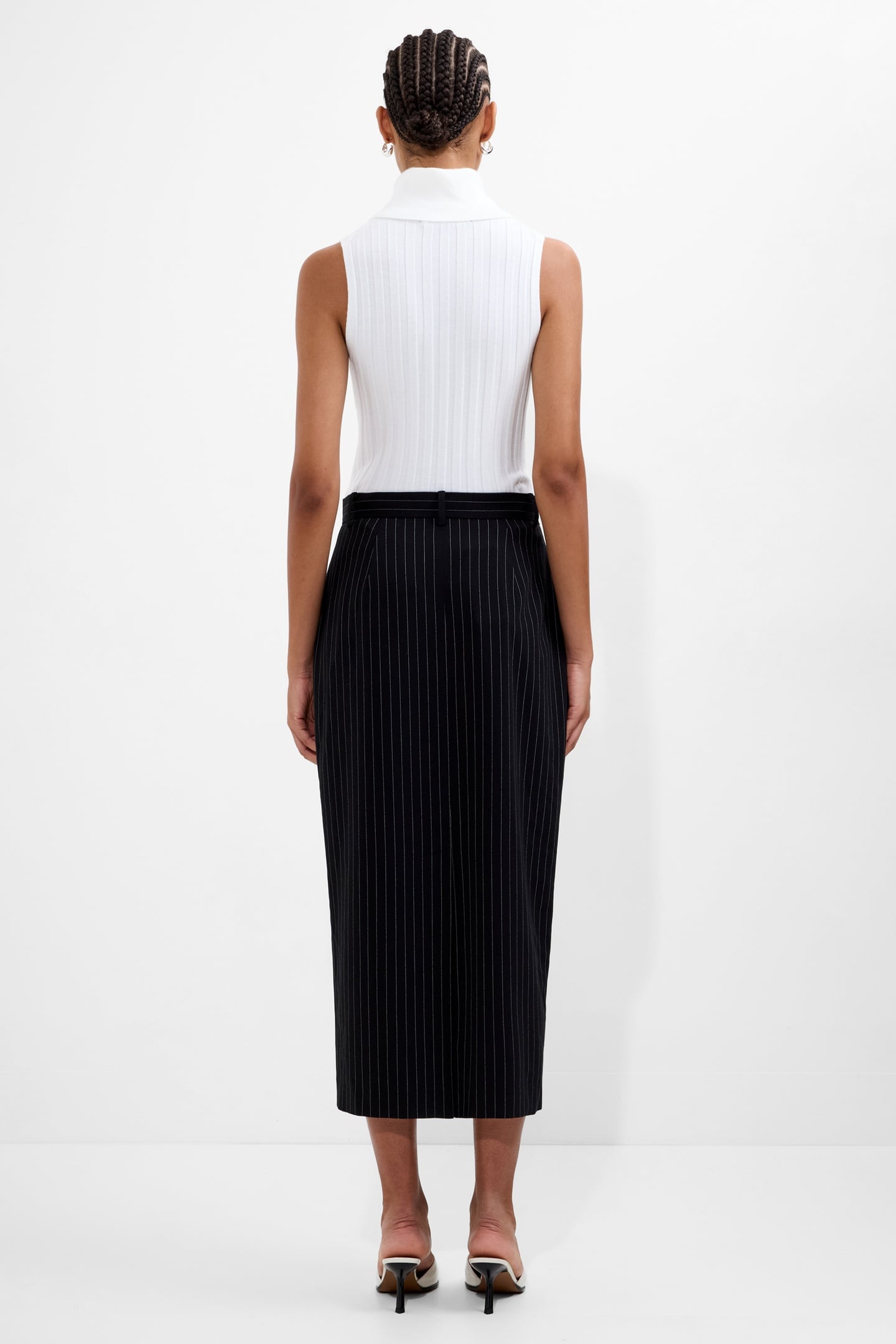 MORGAN TAILORED MIDI SKIRT BLACK WINTER WHITE BLACK WINTER W 2