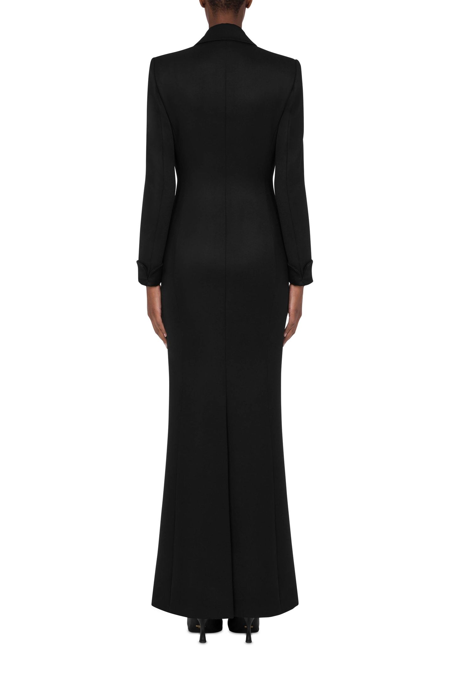 WOOL TWILL DRESS FAUCET DETAILS BLACK 2