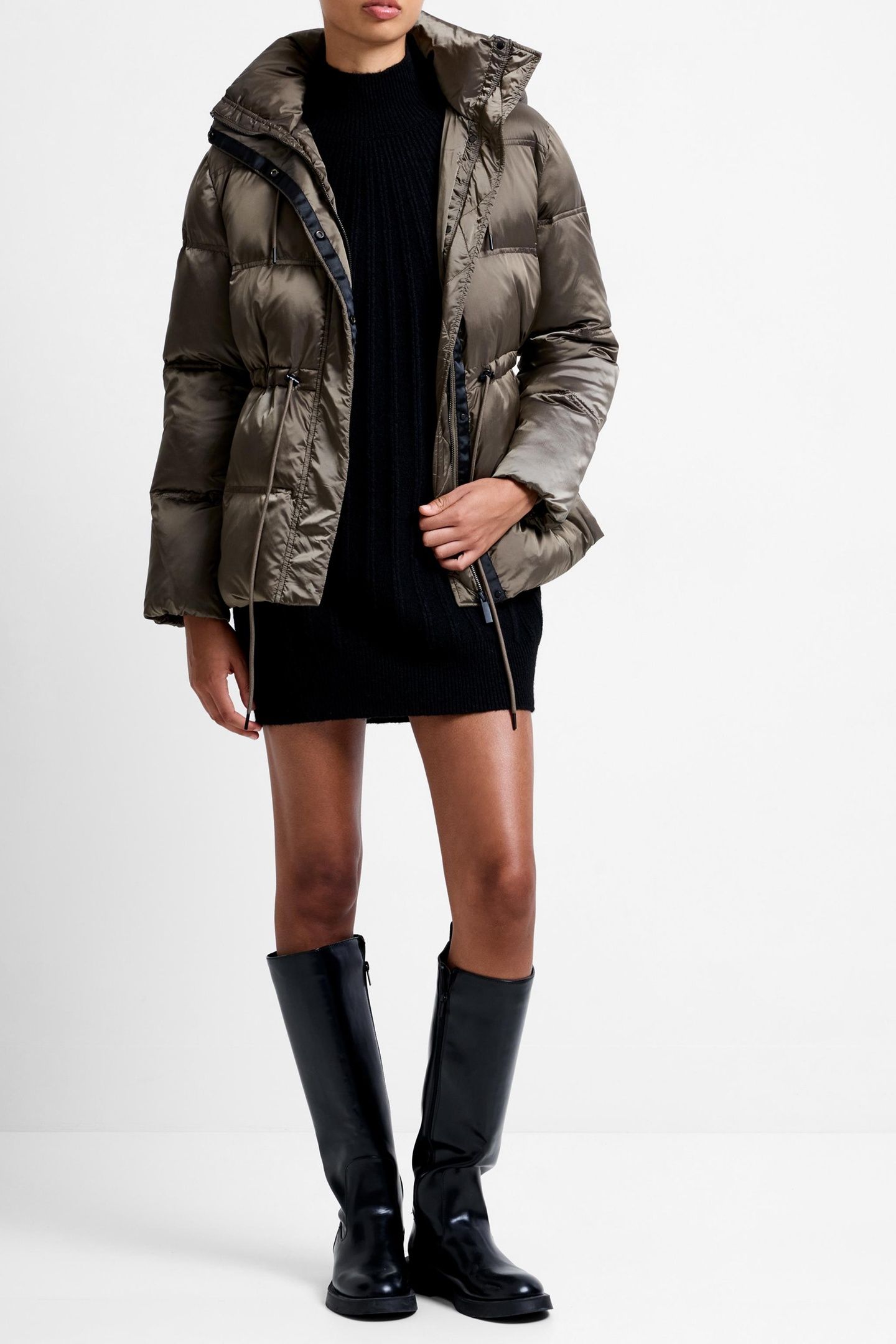 KENDRA NYLON PUFFER JACKET WASHED KHAKI WASHED KHAKI 3