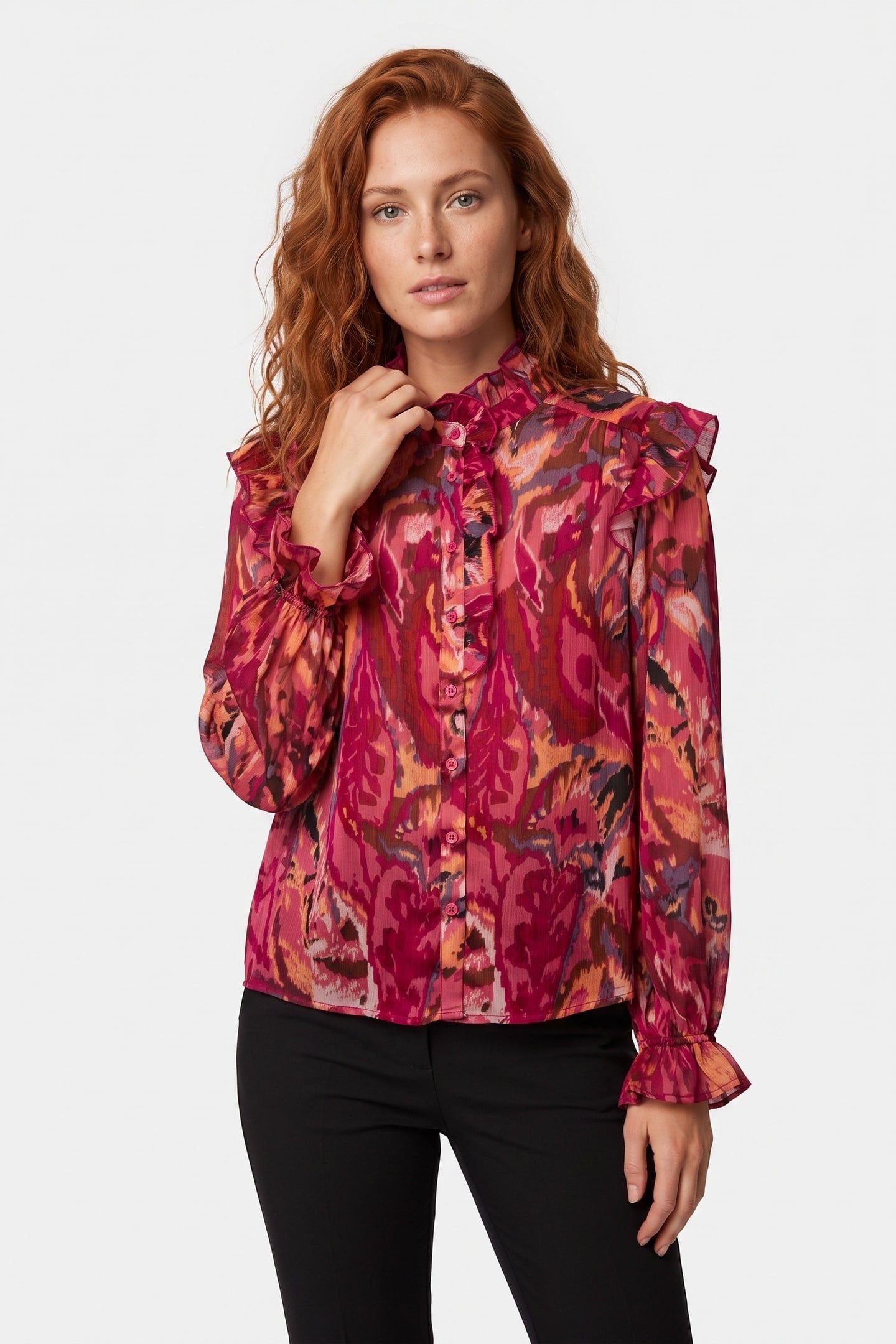 MILA BLOUSE FUCHSIA 1