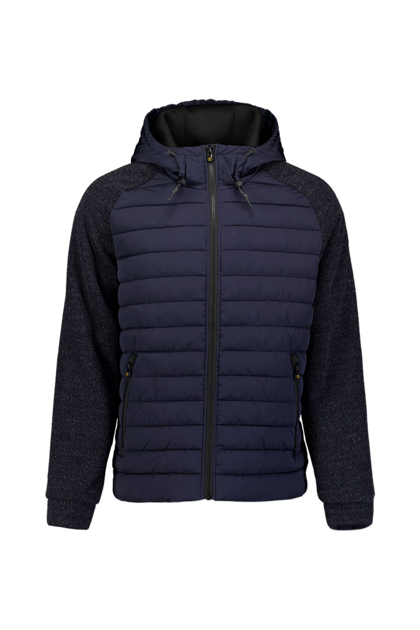 JACKET SHORT FIT PUFFER KNITTED MIX DARK NIGHT 1