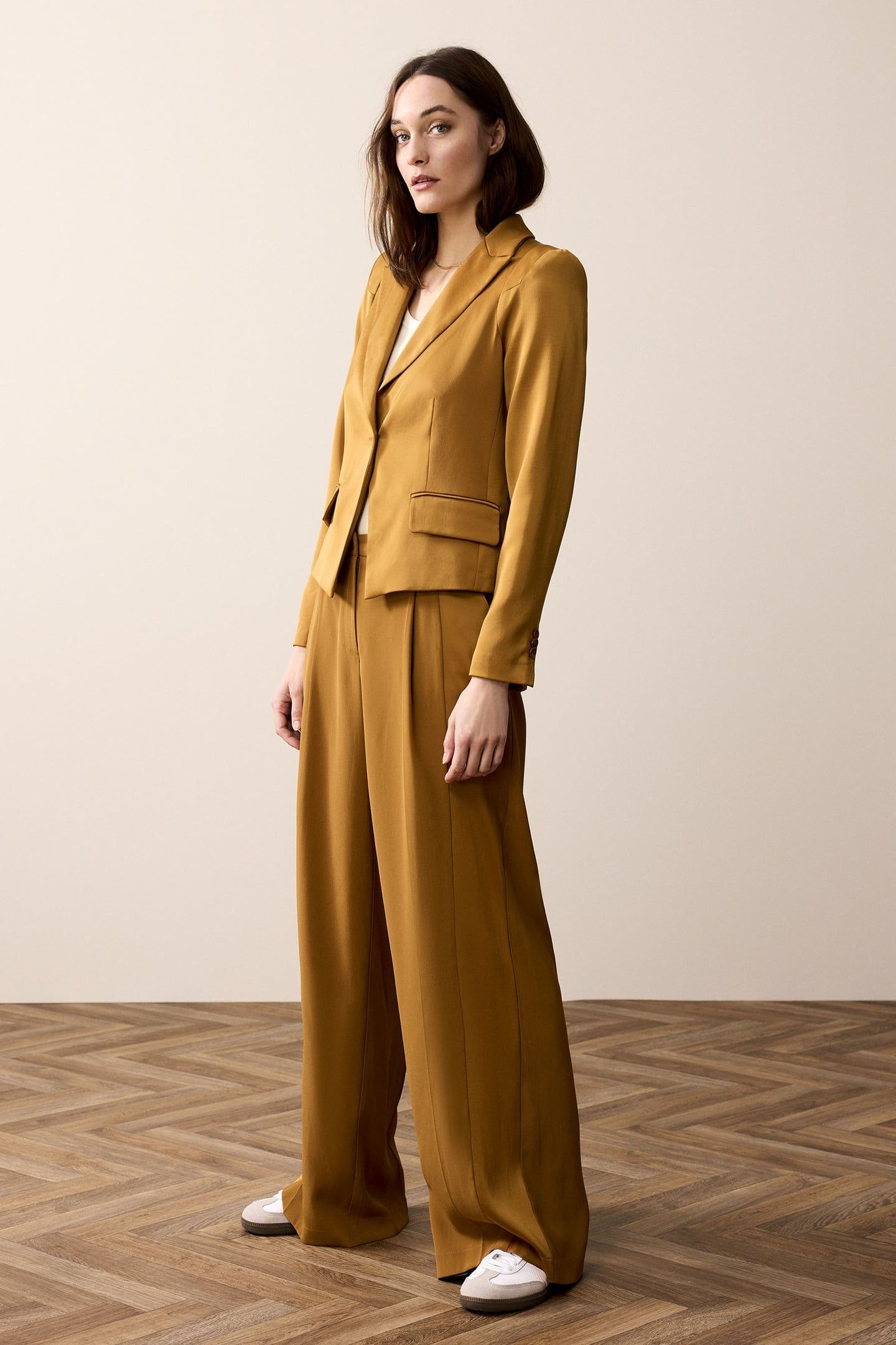BLAZER CREPE VISCOSE BLEND CAMEL BROWN 1