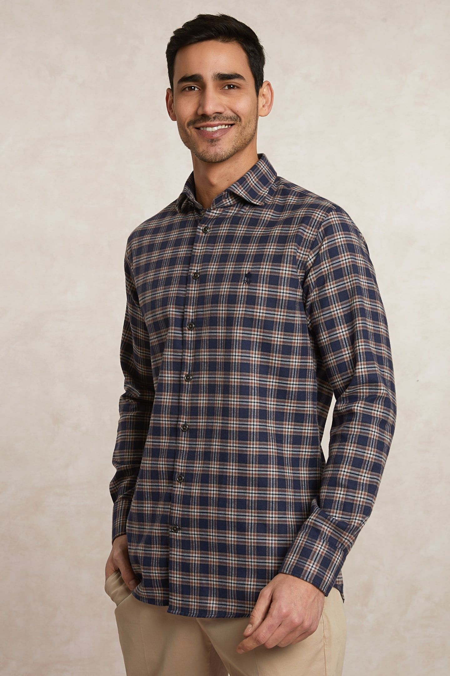 CUSTOM FIT CHECKED FLANNEL SHIRT MULTI 4