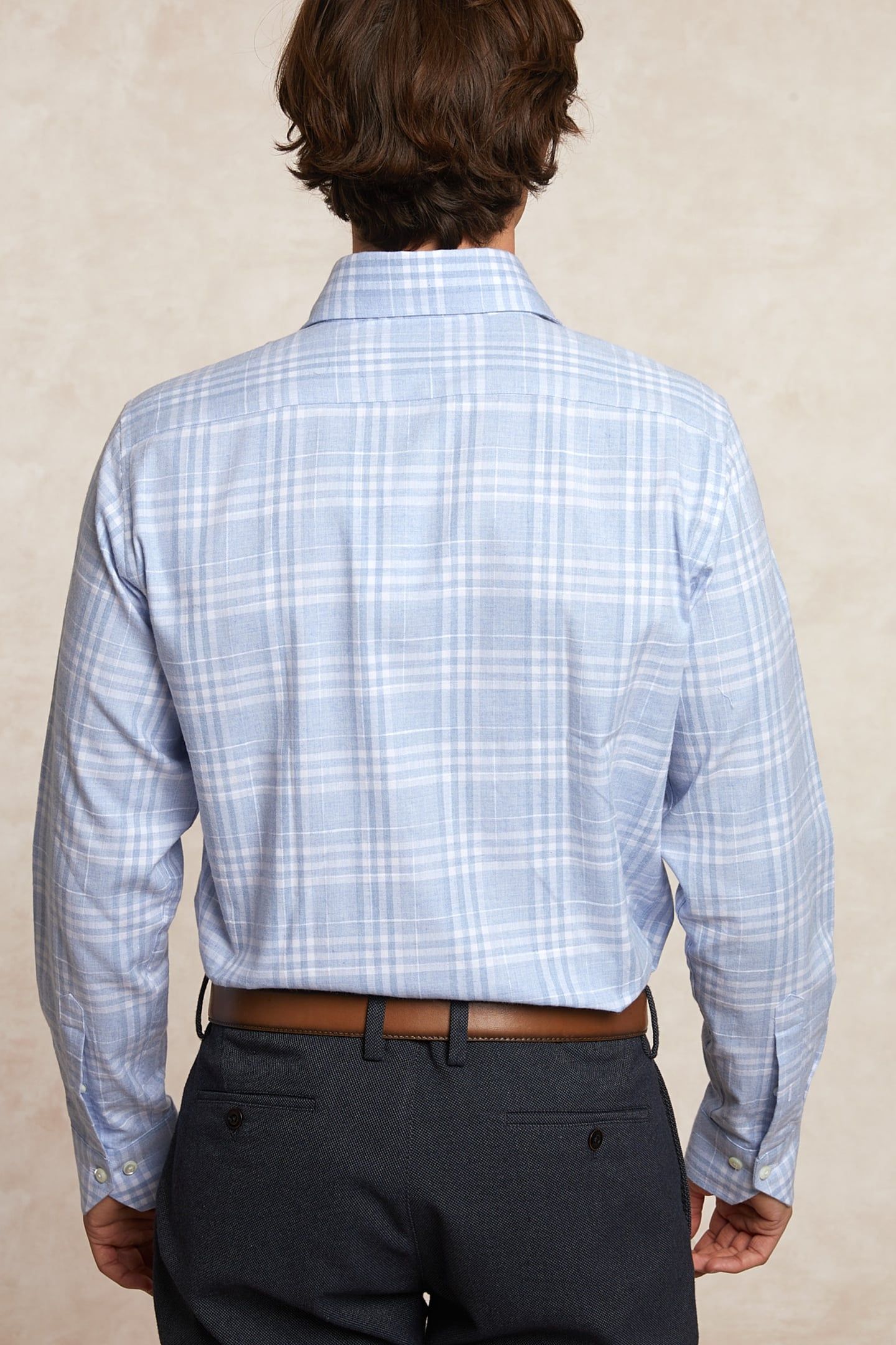 CUSTOM FIT CHECKED SHIRT BLUE/WHITE 2