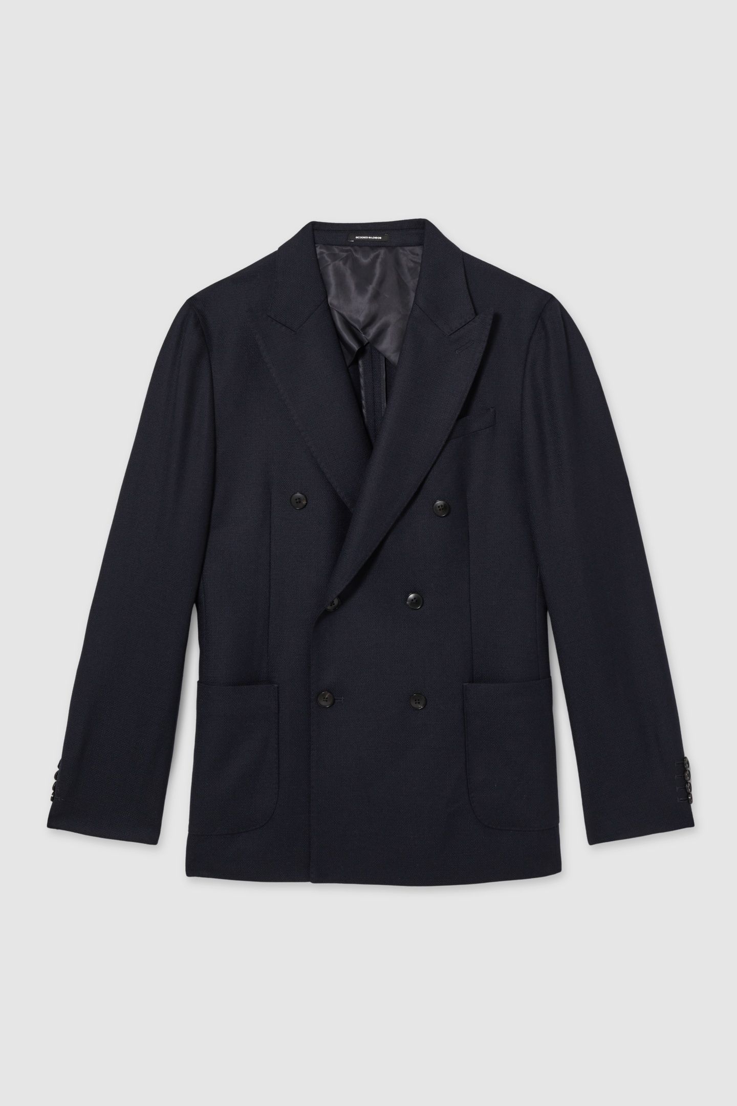 DB PEAK TEXTURED WEAVE BLAZER NAVY 3