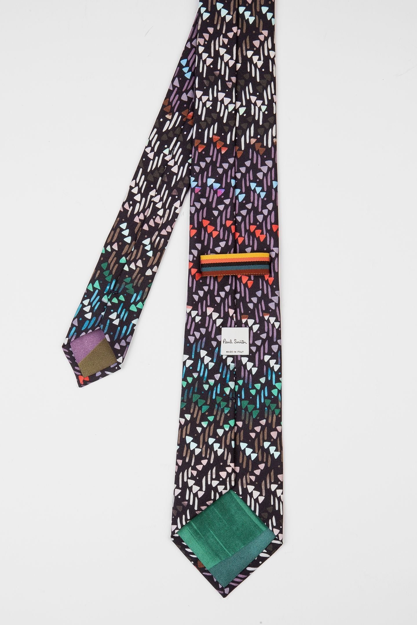 MEN TIE PAINTED GEOMETRIC VERY DARK NAVY 4