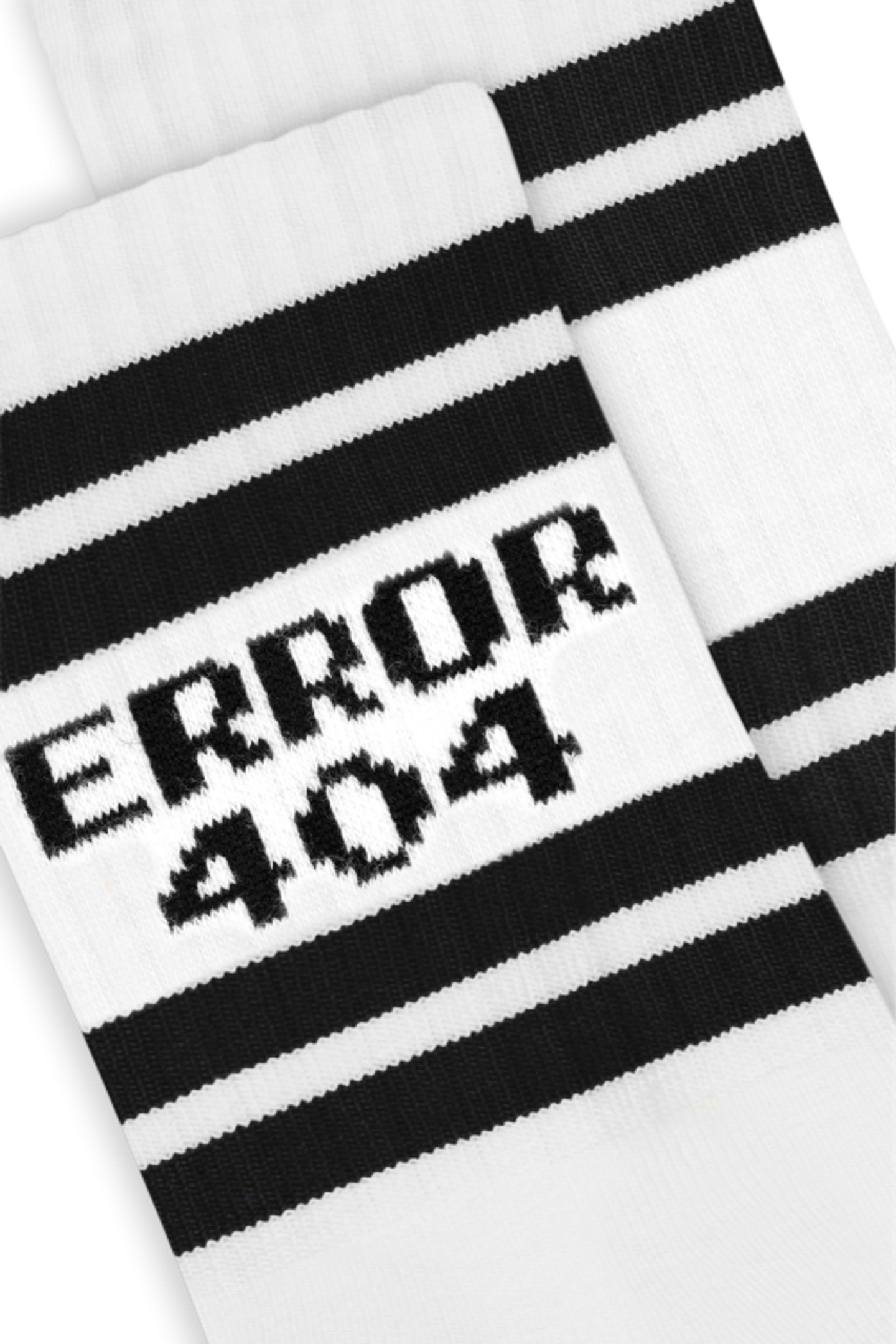 A-DAM 3-PACK CREW SOCKS BLACK STRIPES ERROR 404 WHITE 4