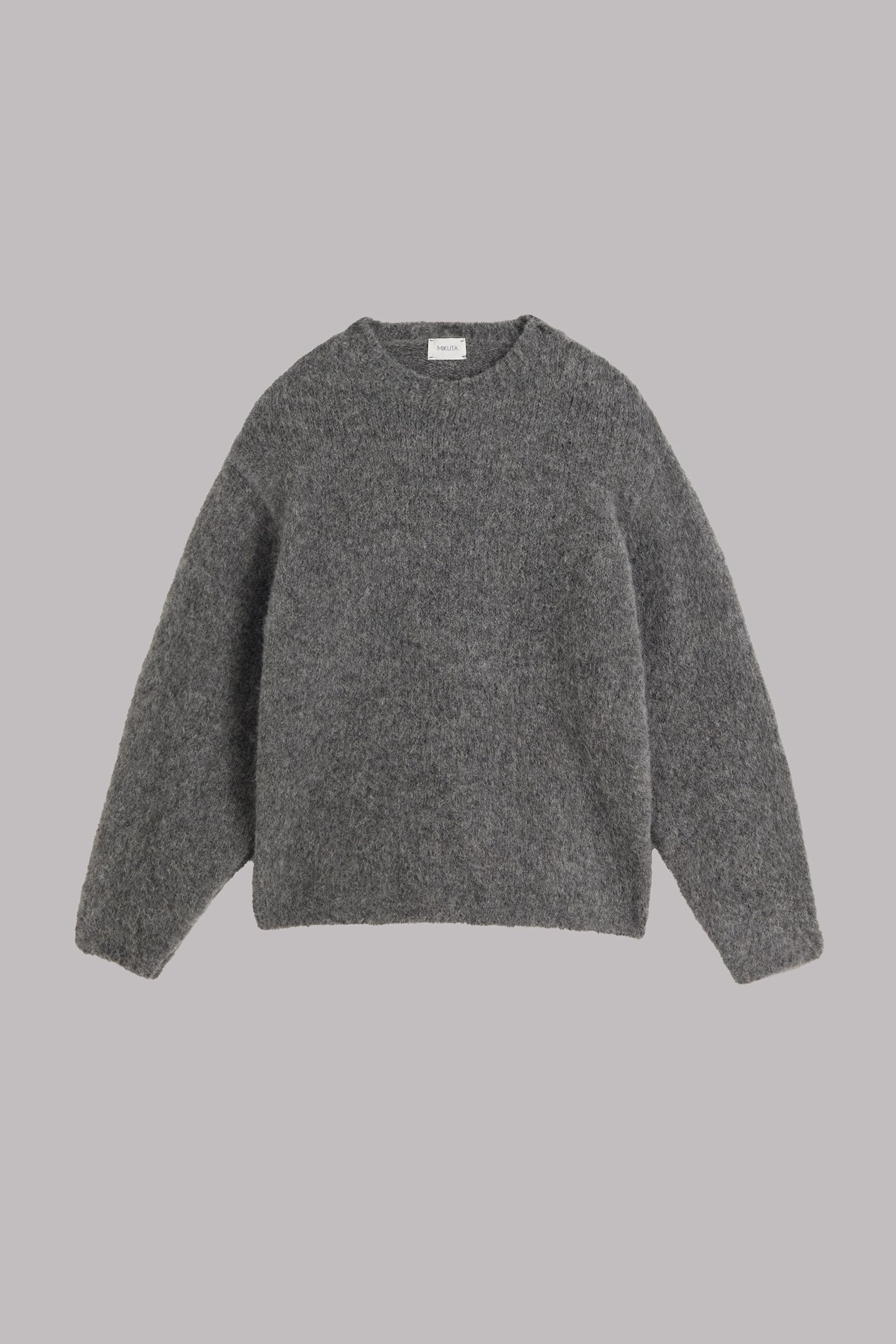 THE GREY FLUFFY ALPACA KNIT SWEATER GREY 3