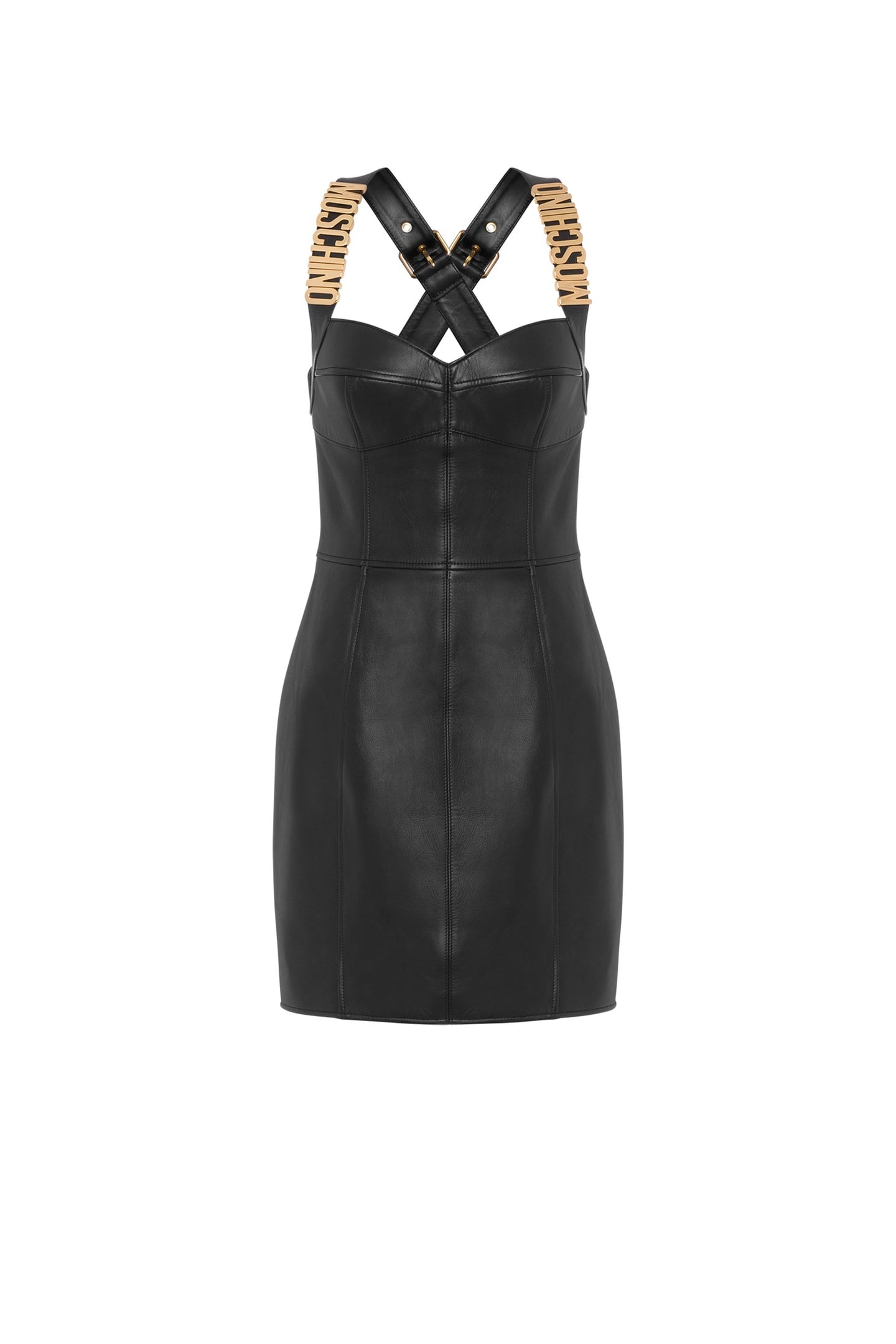 NAPPA LEATHER DRESS LETTERING STRAPS BLACK 3