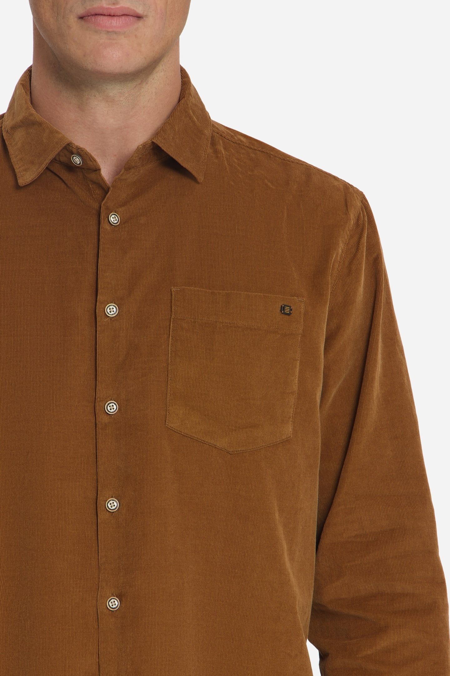 SHIRT BABY CORDUROY CHEST POCKETS CARAMEL 7