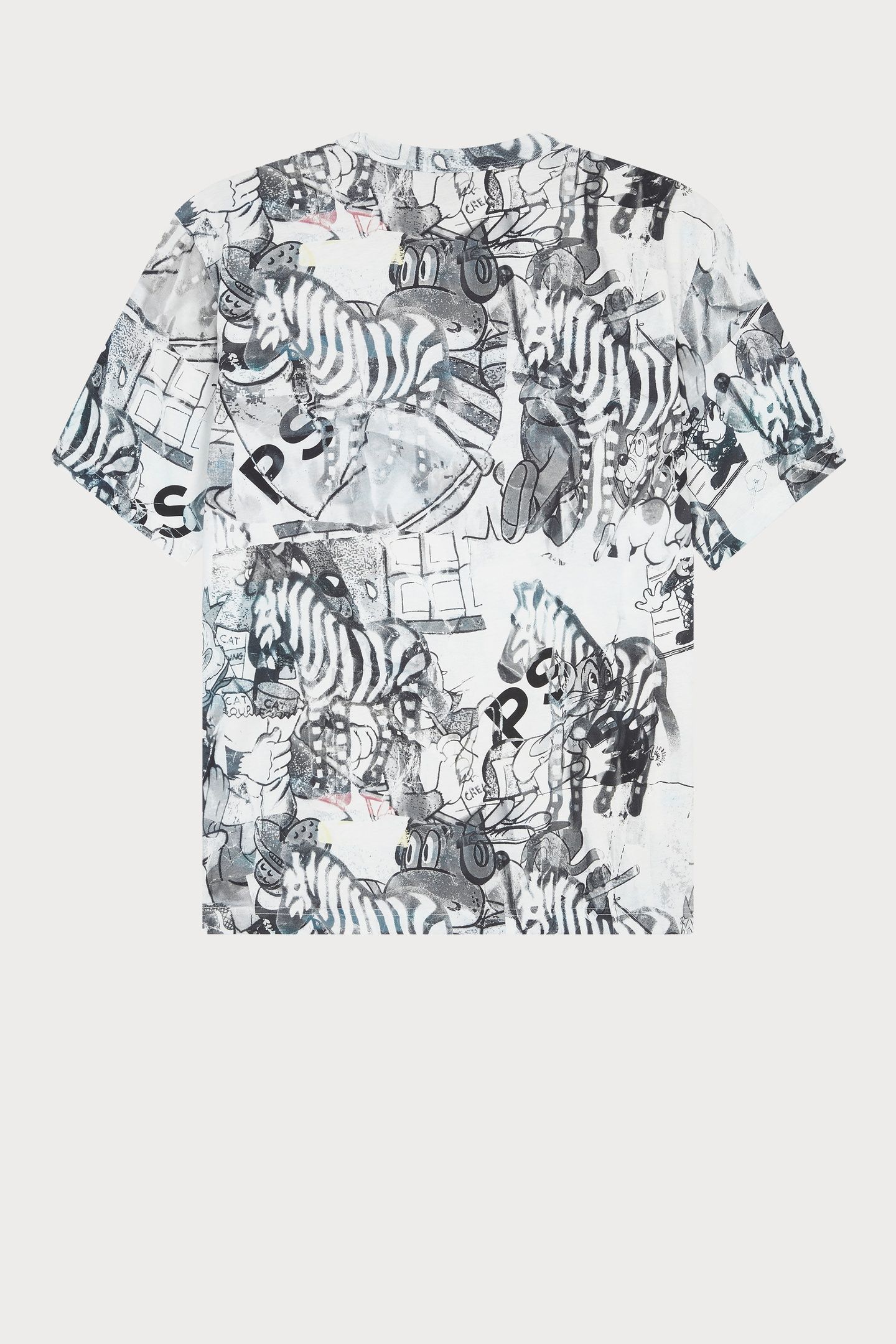 MENS REG FIT SS T SHIRT ALLOVER ZEBRA GREY MELANGE 2