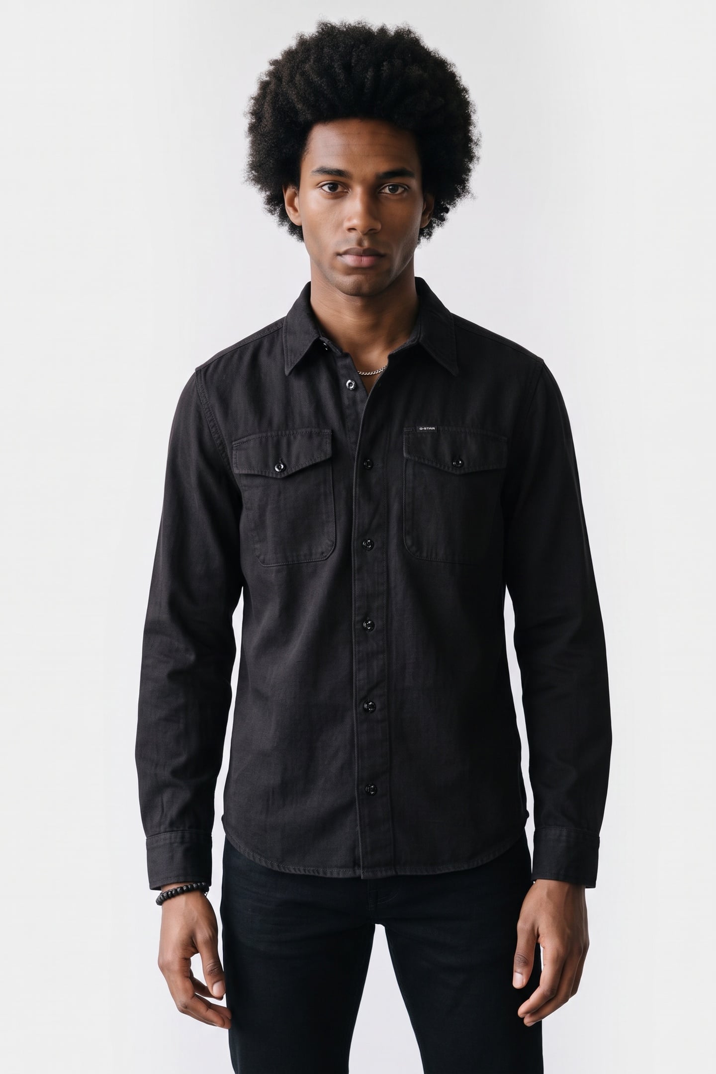 MARINE SLIM SHIRT BLACK 1