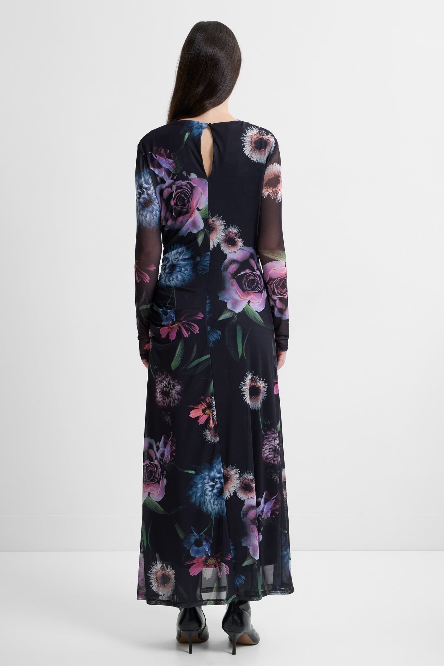 TARISSA MESH ROSE DRESS ROSE BLACK MULTI 3