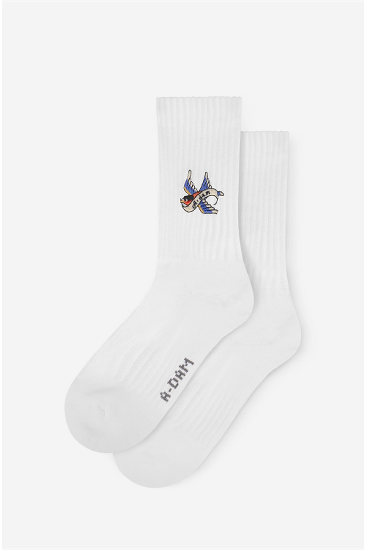 A-DAM 3-PACK CREW SOCKS ADAM BIRD WHITE 3