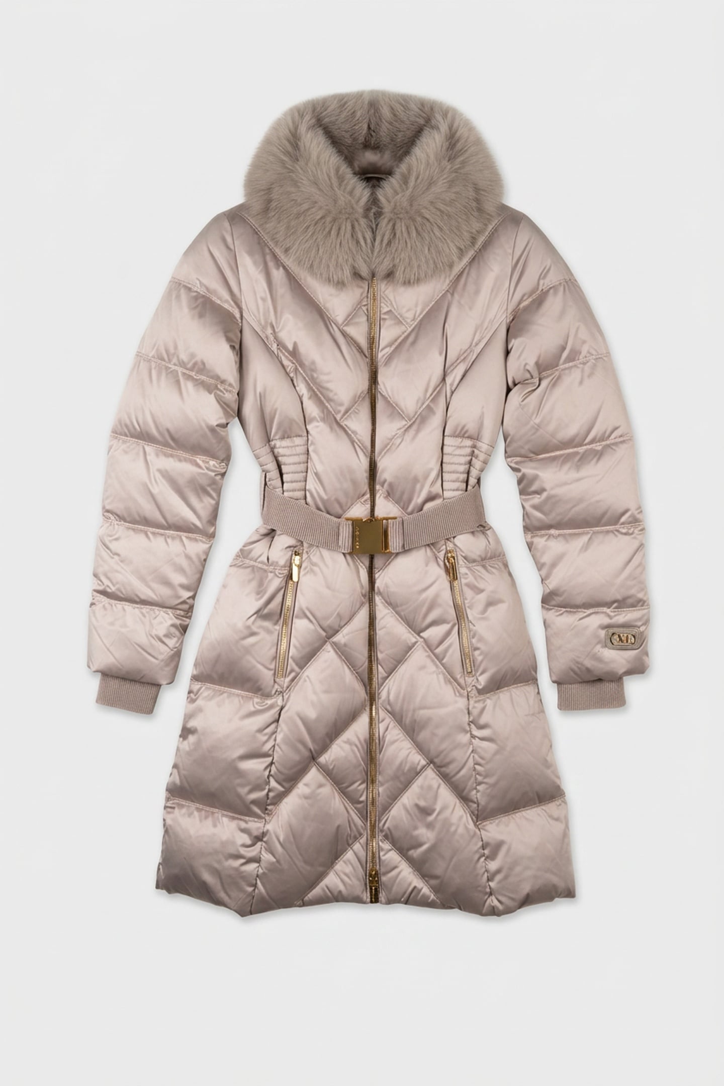 ELLY DOWN MIDI JACKE VELVET TAUPE 3