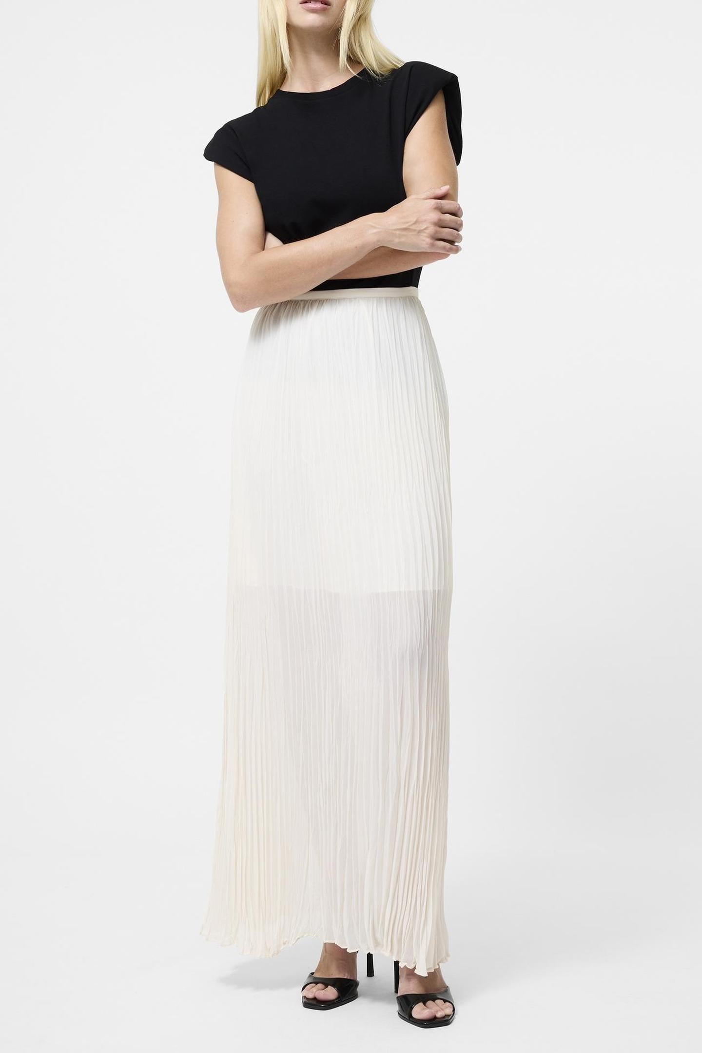 SAYLOR PLEATED OVERLAY SKIRT PORCELAIN CREAM PORCELAIN CREAM 2
