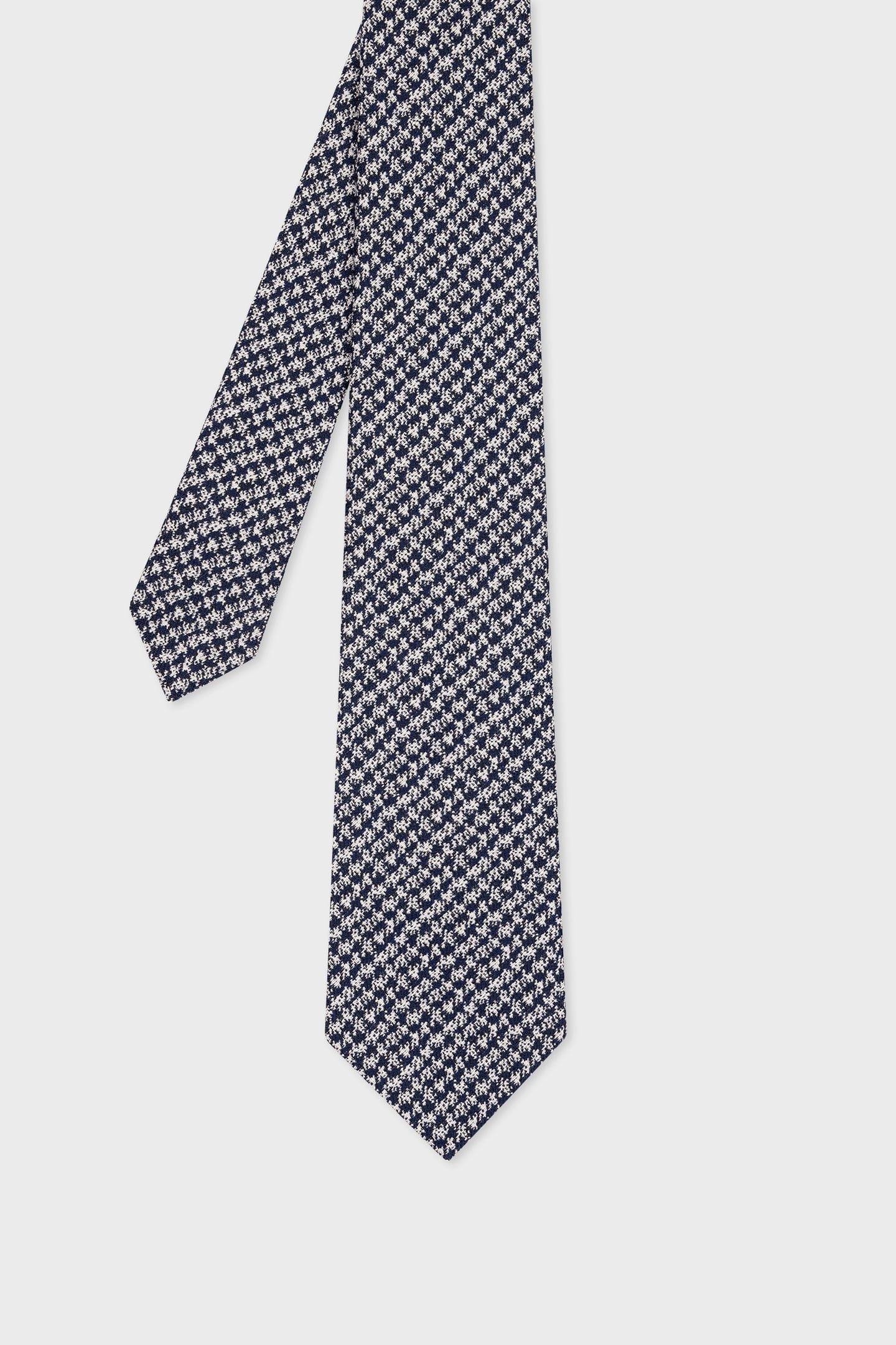 MEN TIE CHECK NAVY 5