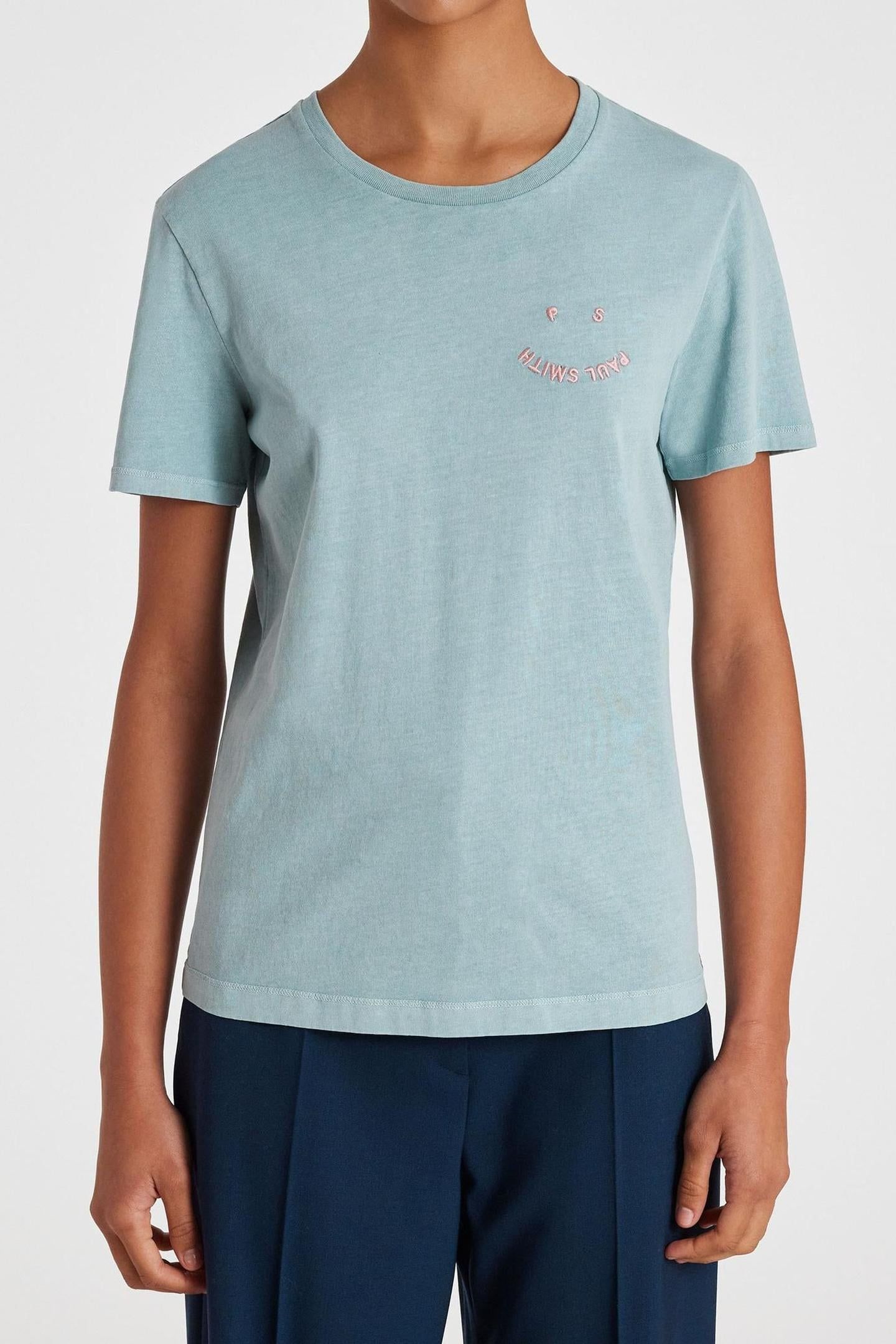 WOMENS SS TSHIRT PS HAPPY GREYISH BLUE 1
