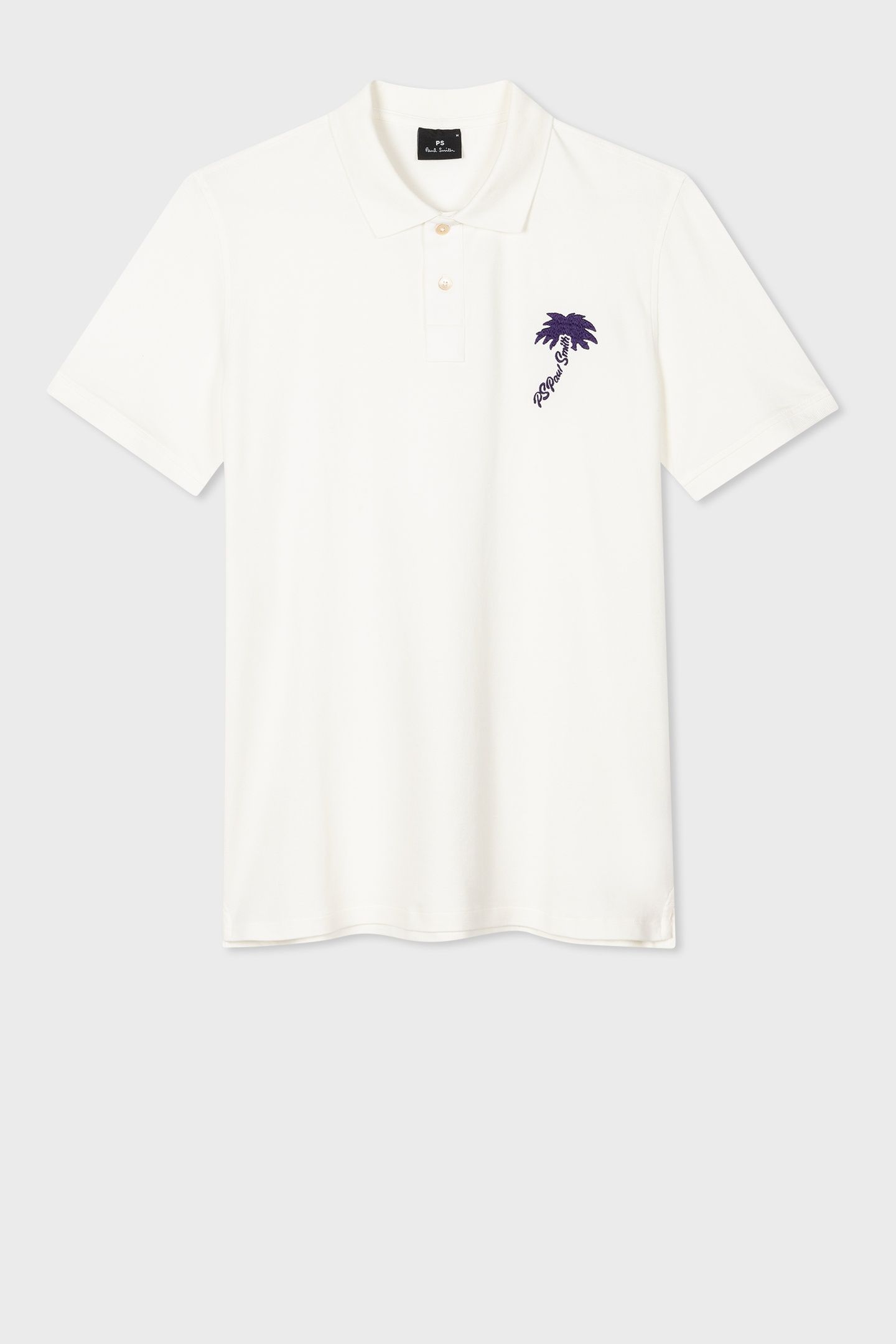 MENS POLO SHIRT PALM EMB OFF WHITE 5