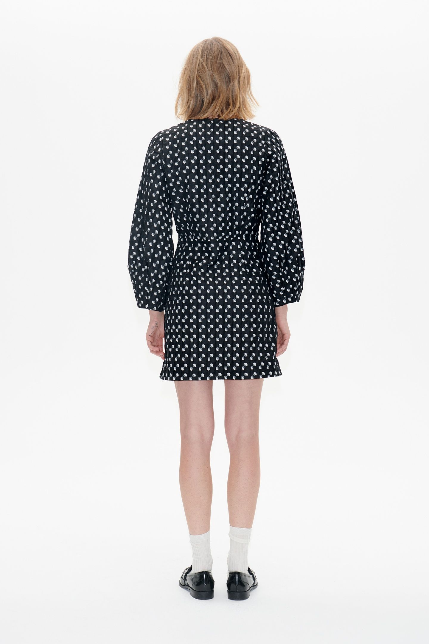 AFIFA DRESS BLACK JACQUARD DOT 2