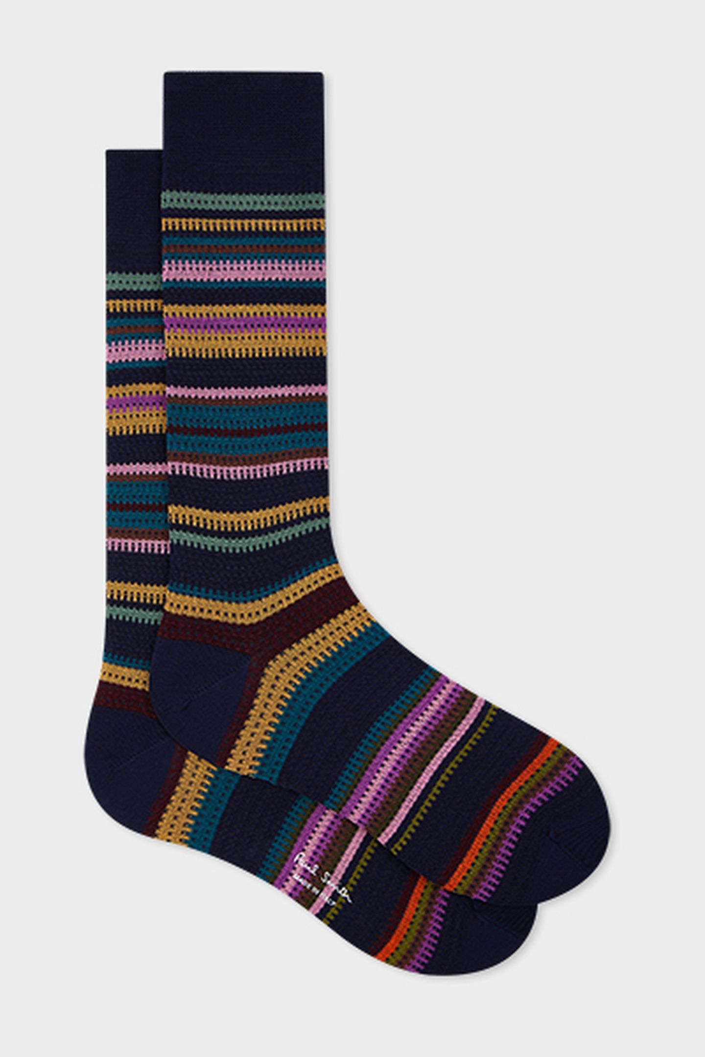 MEN SOCK HARVEY STRP NAVY 4