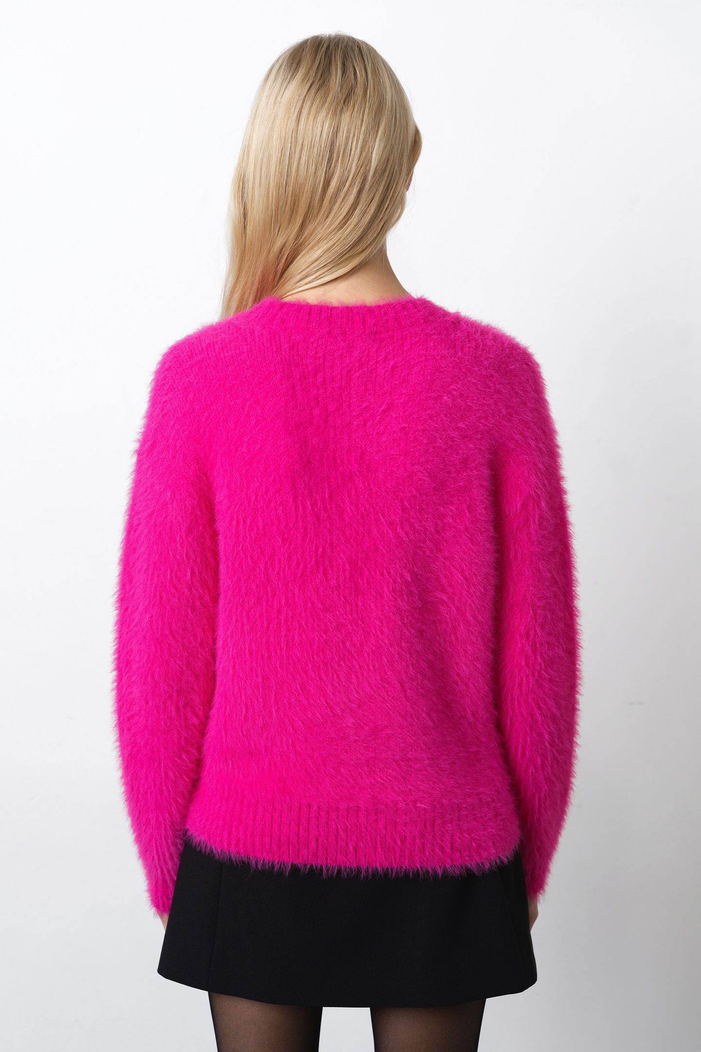 LUCILE MOCK NECK JUMPER FLURO PINK 3