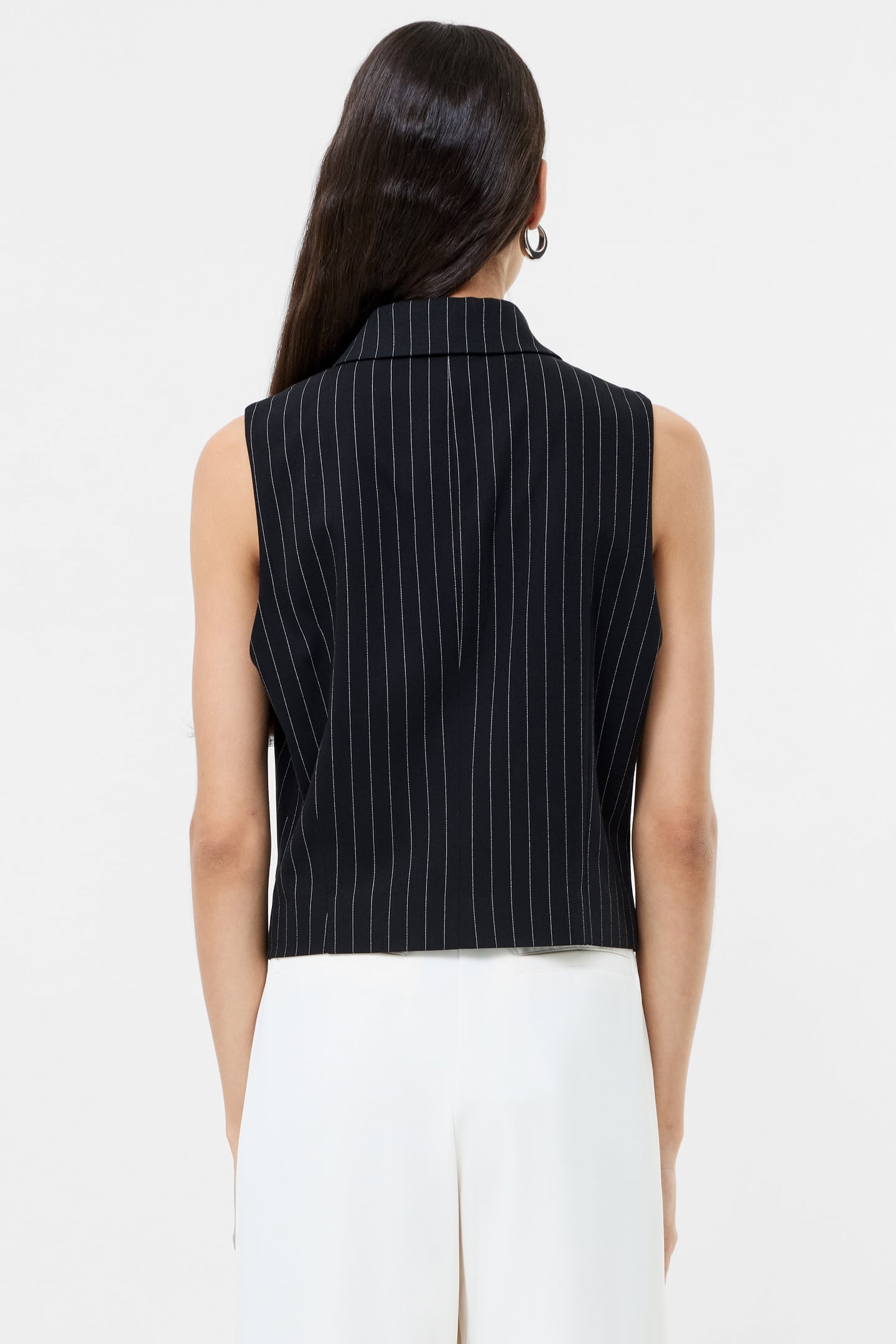 MORGAN TAILORED WAISTCOAT BLACK WINTER WHITE 4