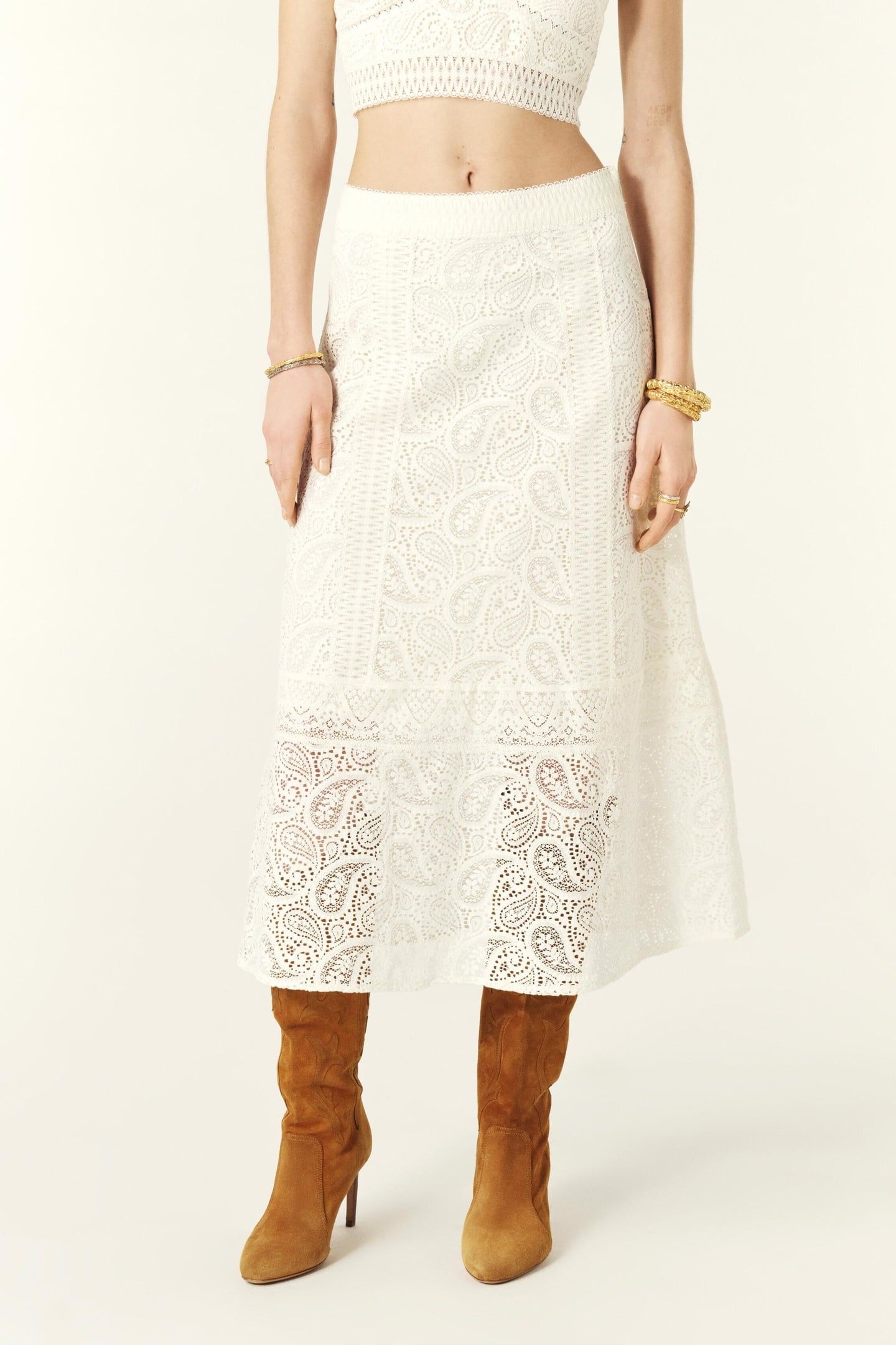 MID-LENGTH SKIRT ECRU 1
