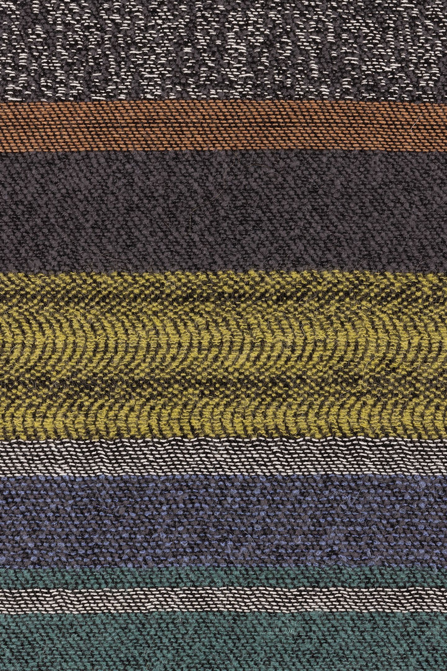 MEN SCARF MOHAIR STRIPE PETROL GREEN 8