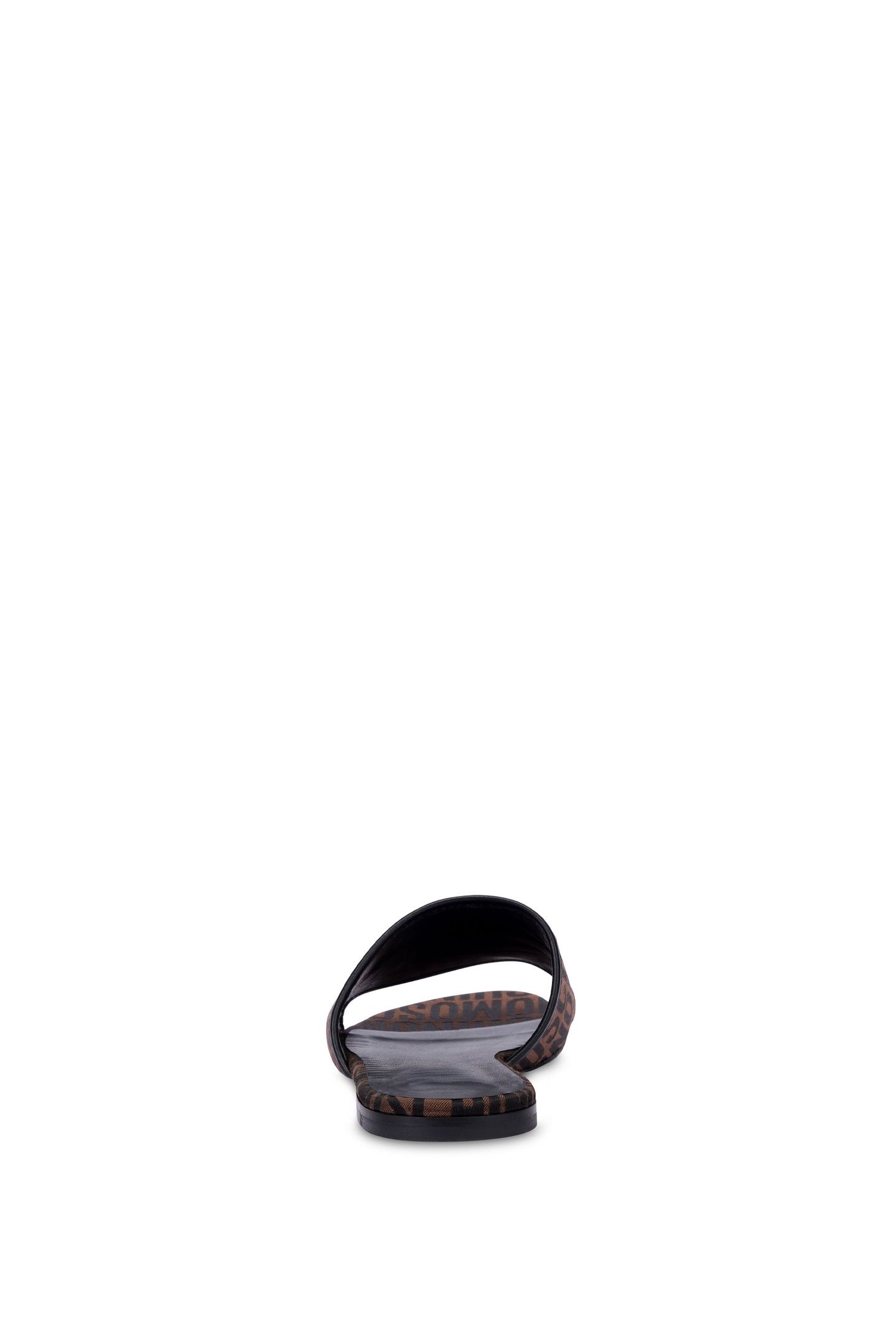 FLAT SANDALS IN ALLOVER LOGO NYLON BROWN 3