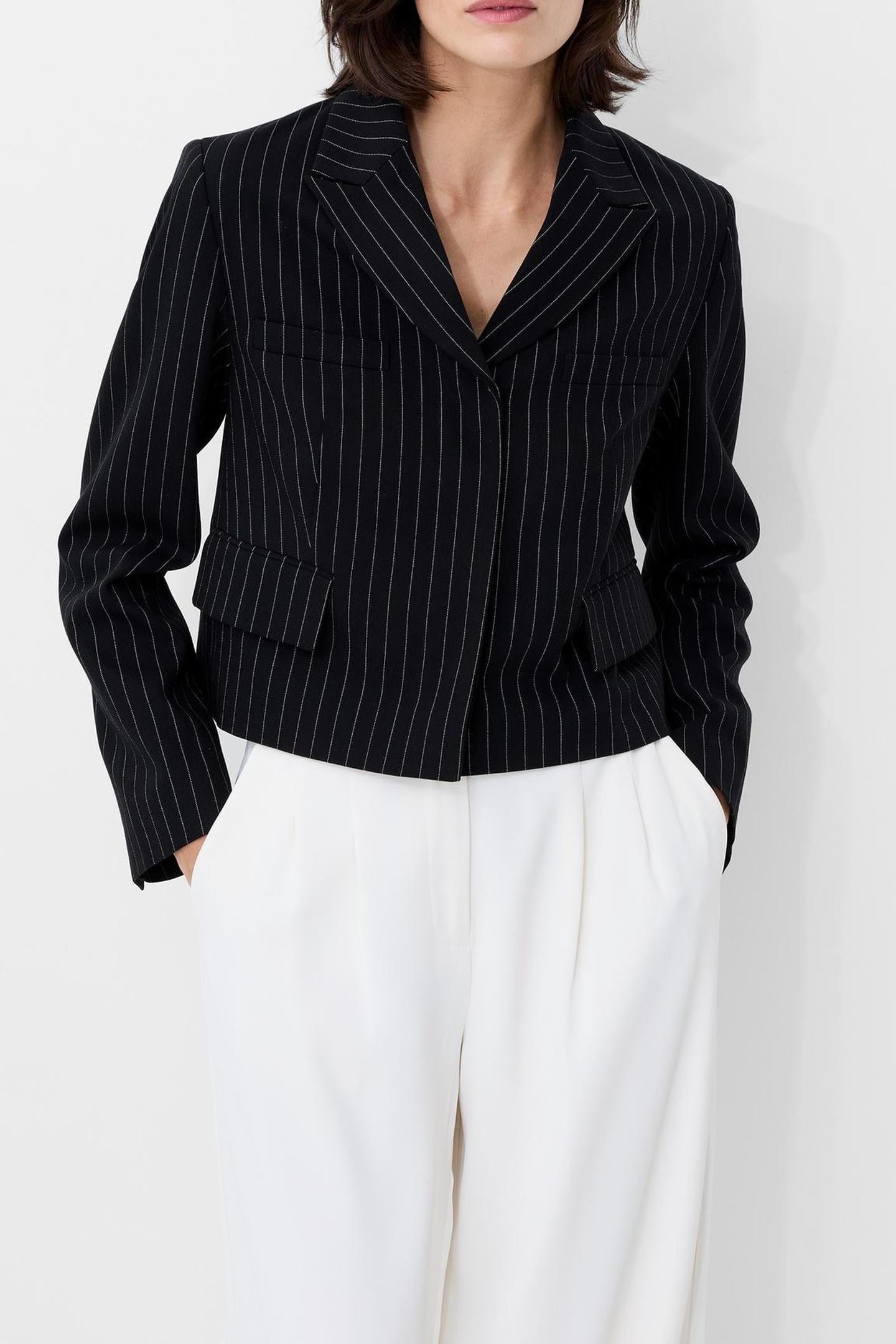 MORGAN TAILORED CROPPED BLAZER BLACK WINTER WHITE 2