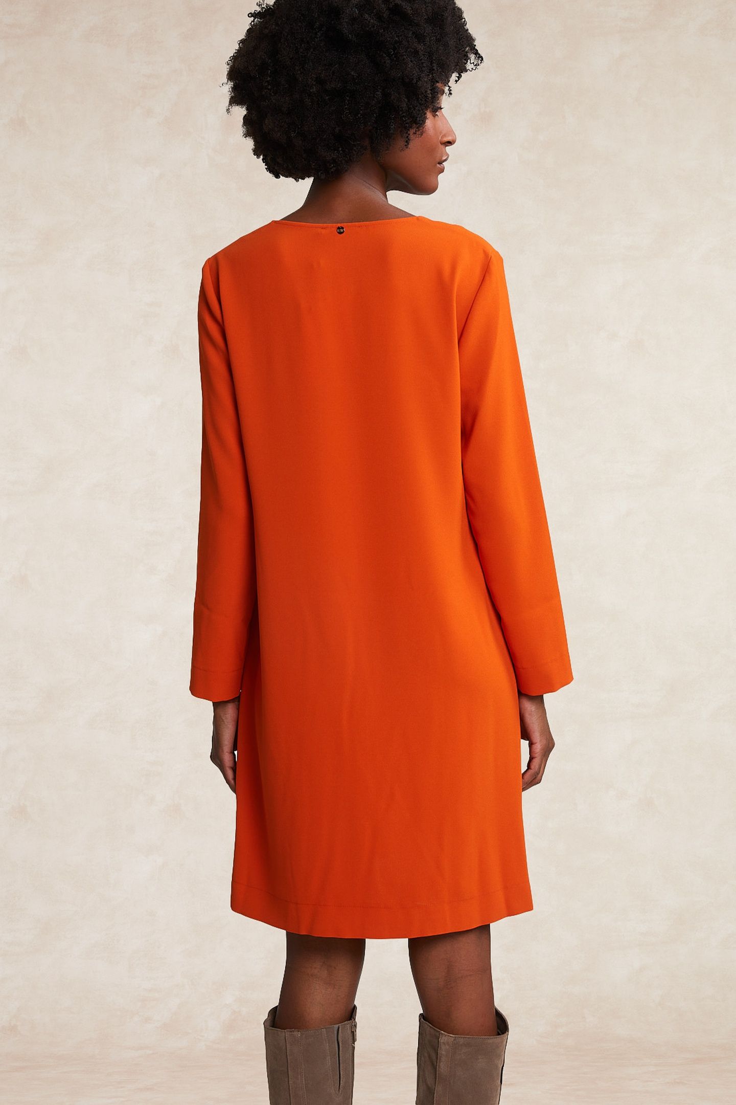 ORANGE V-NECK DRESS LONG SLEEVES ORANGE 2