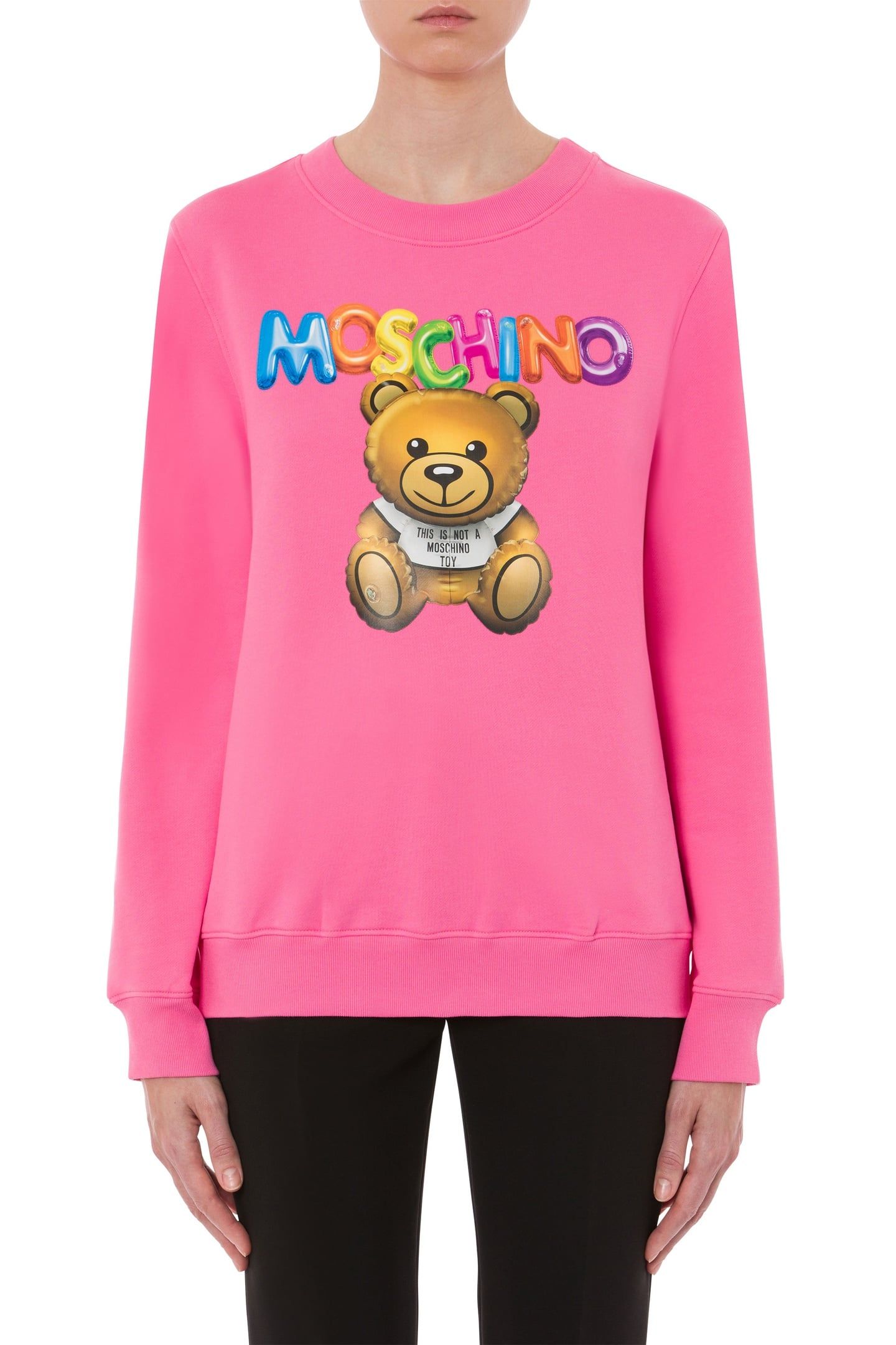 TEDDY BEAR INFLATABLE ORGANIC COTTON SWEATSHIRT PINK 1