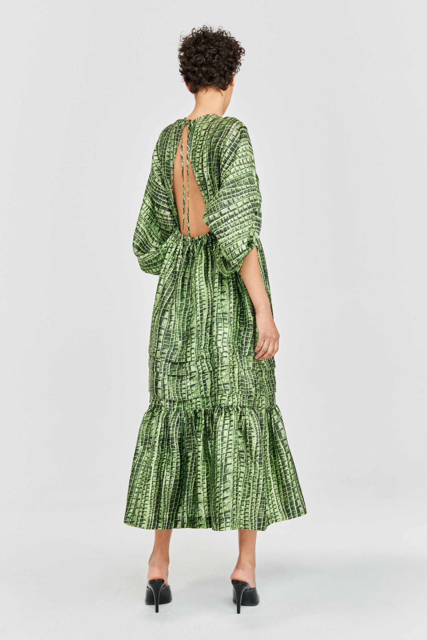 ADELINE DRESS GREEN REPTILE 2