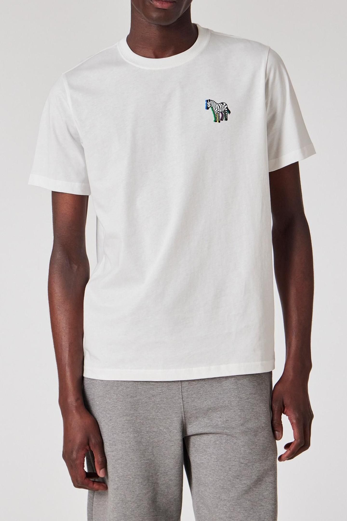 MENS REG FIT SS T SHIRT ZEBRA PUFF WHITE 1