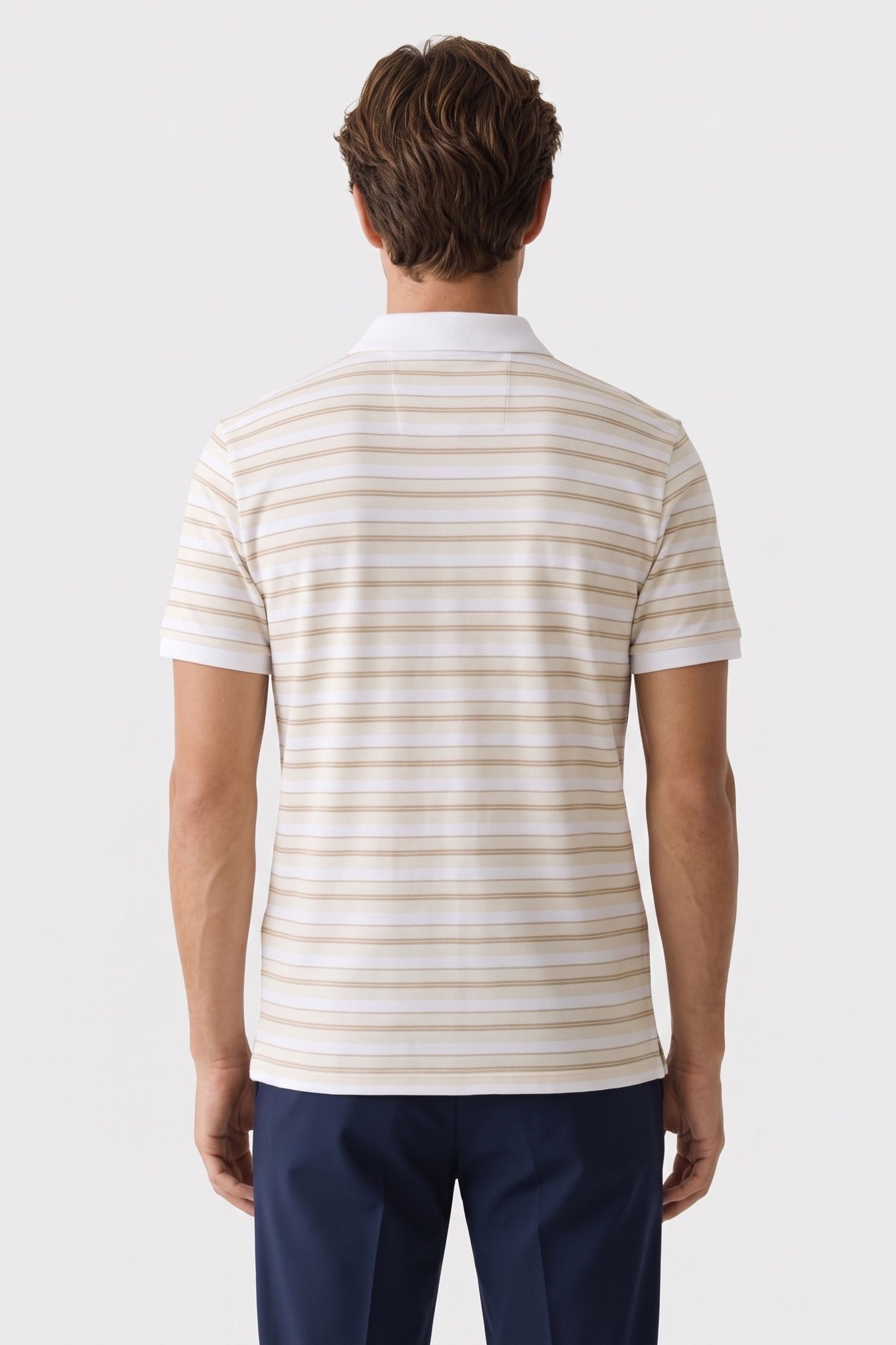 YARN DYE STRIPED SS WHITE / QUICK SAND S 2