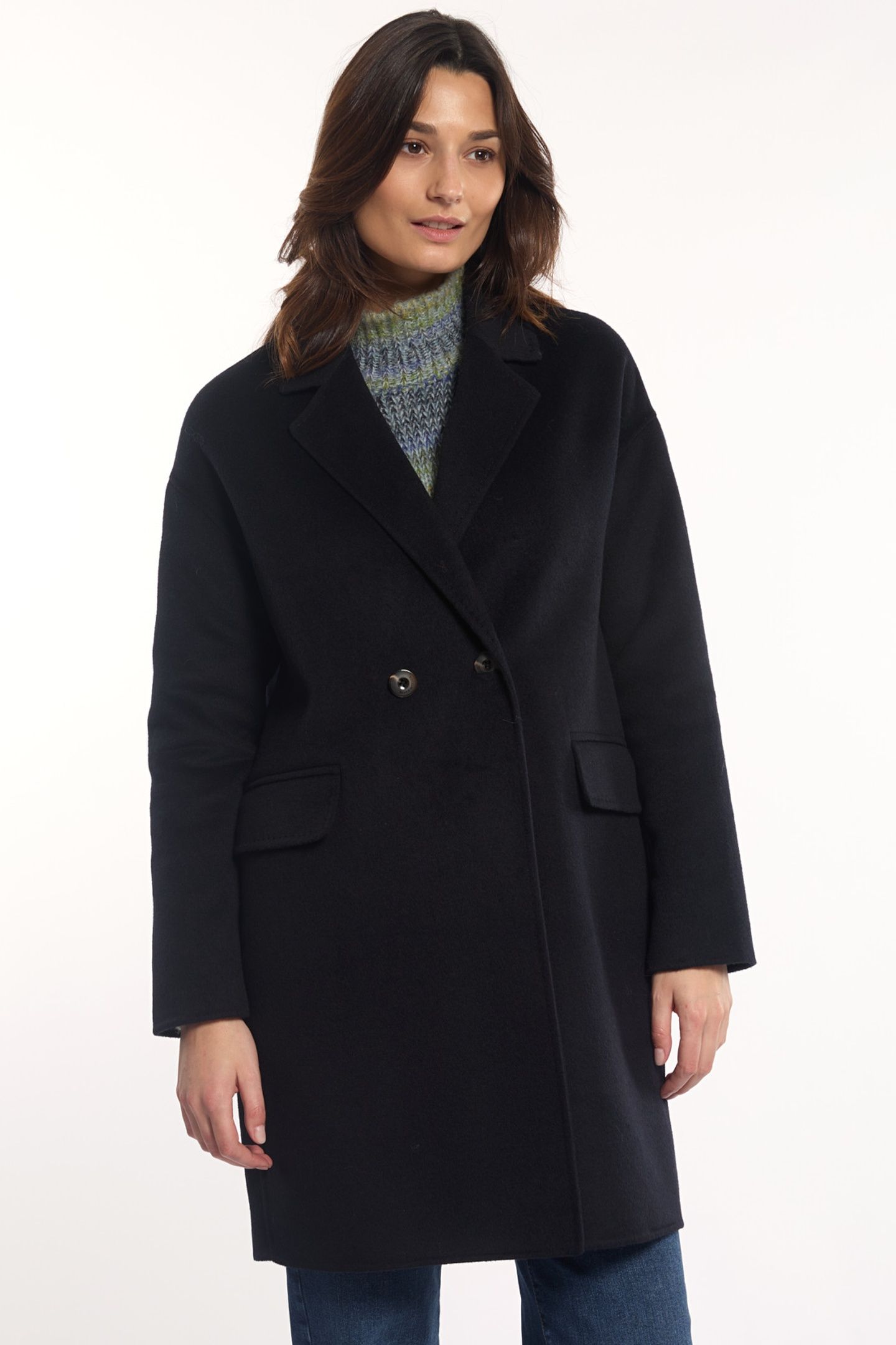 COAT WOOL DOUBLE CLOSURE LS BLUE 1
