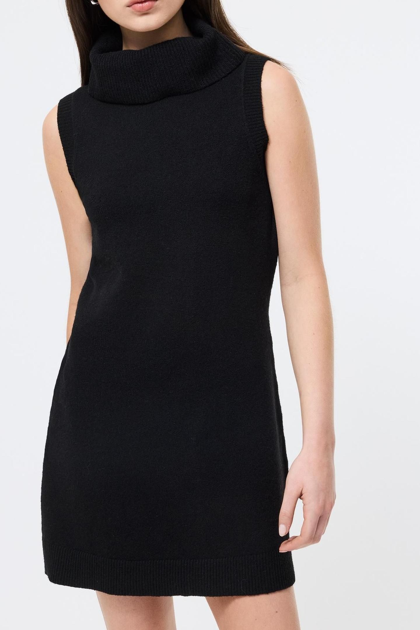 VHARI SLVLSS TURTLENECK DRESS BLACK 2