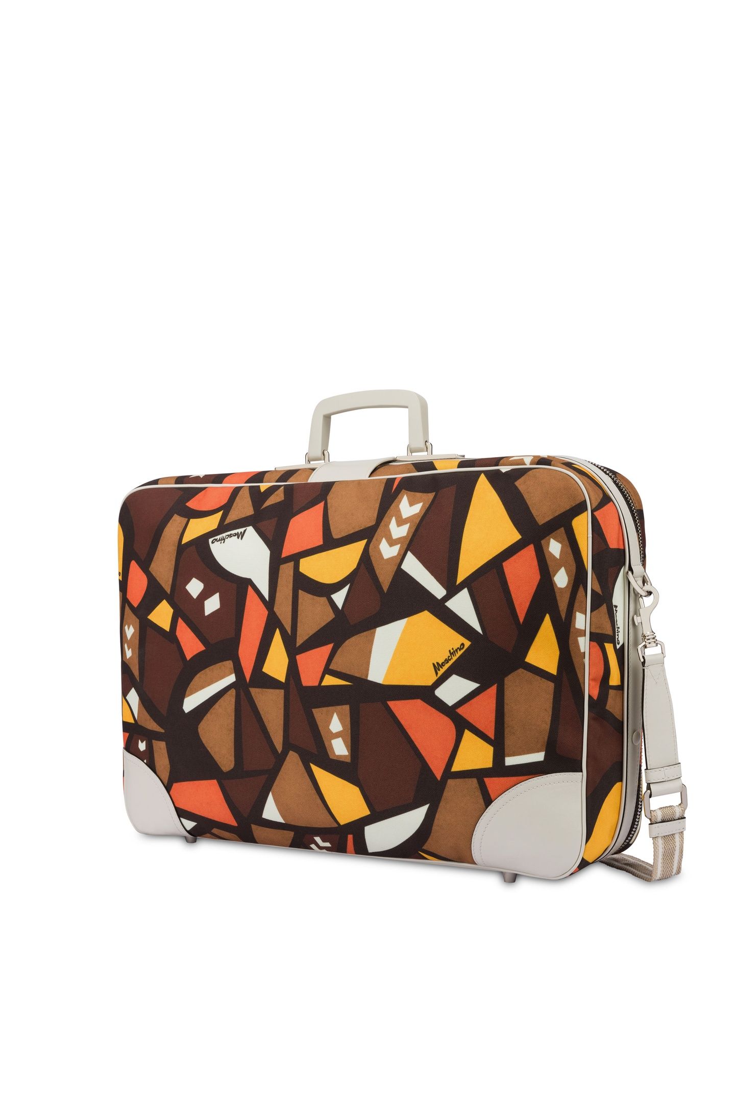 CANVAS TRAVEL BAG WOOD PRINT BROWN 2