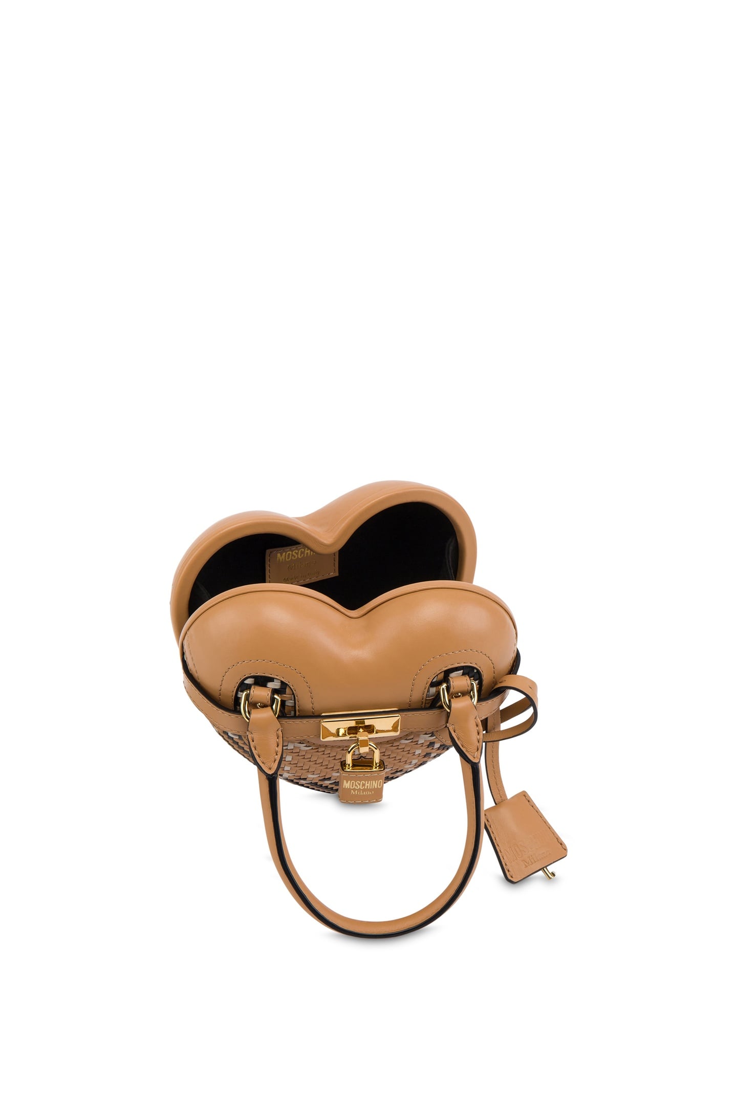 MOSCHINO HEARTBEAT BAG CHECK BEIGE 3