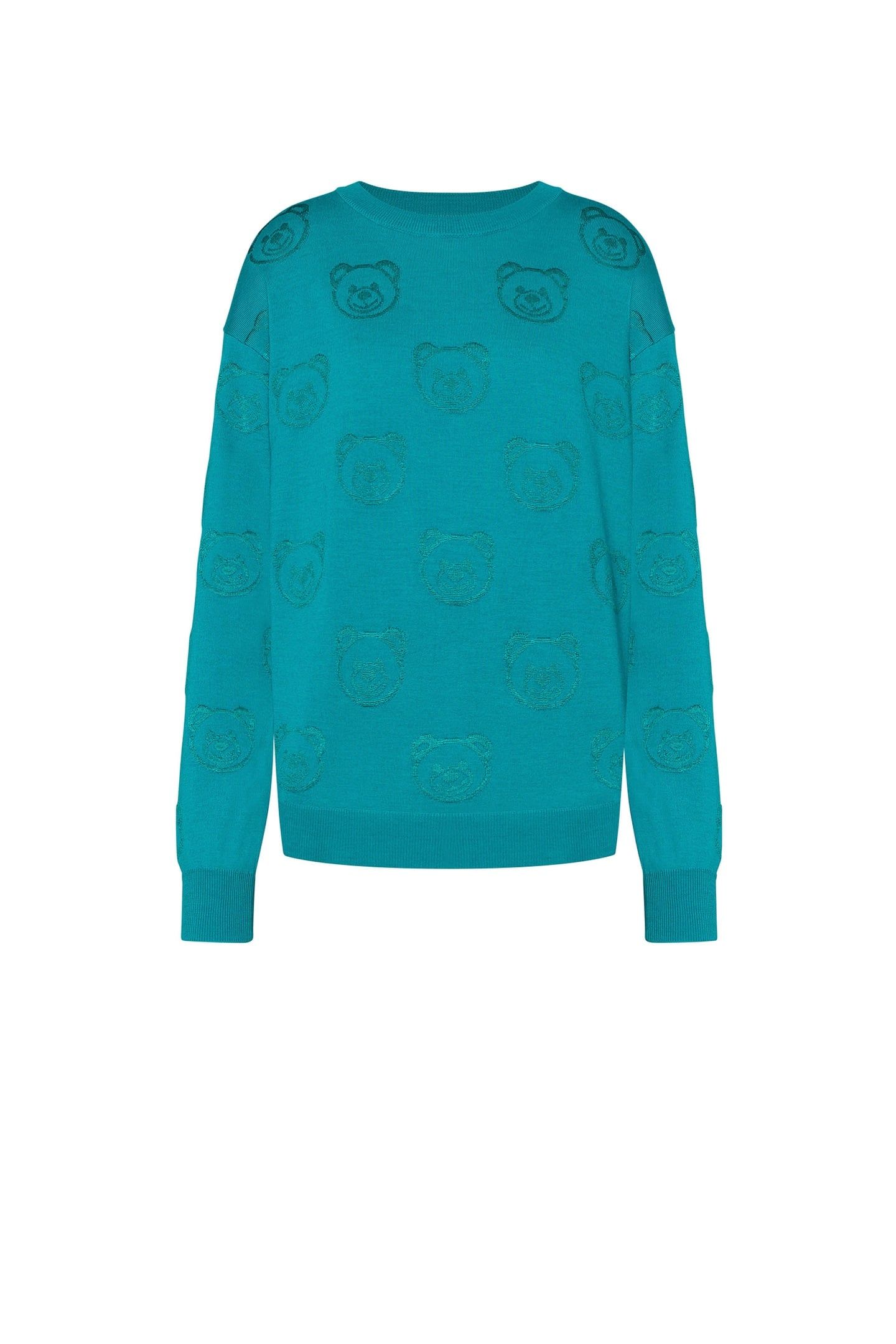 ALLOVER TEDDY BEAR WOOL PULLOVER LIGHT BLUE 3