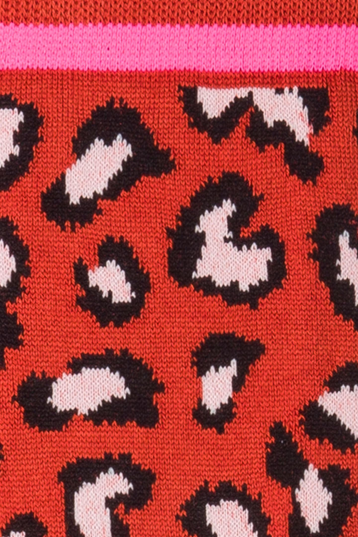 MEN SOCK NEON LEOPARD RED 4